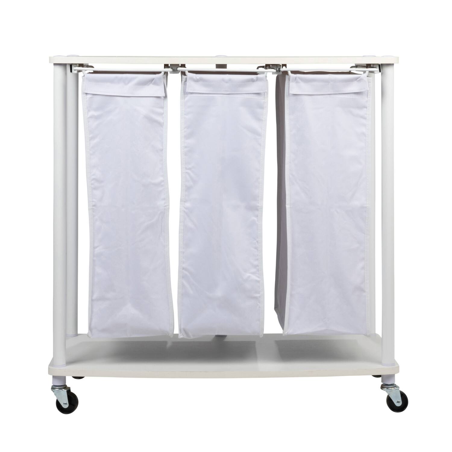 Household Essentials 3-Bag Laundry Sorter with Laminate Shelving