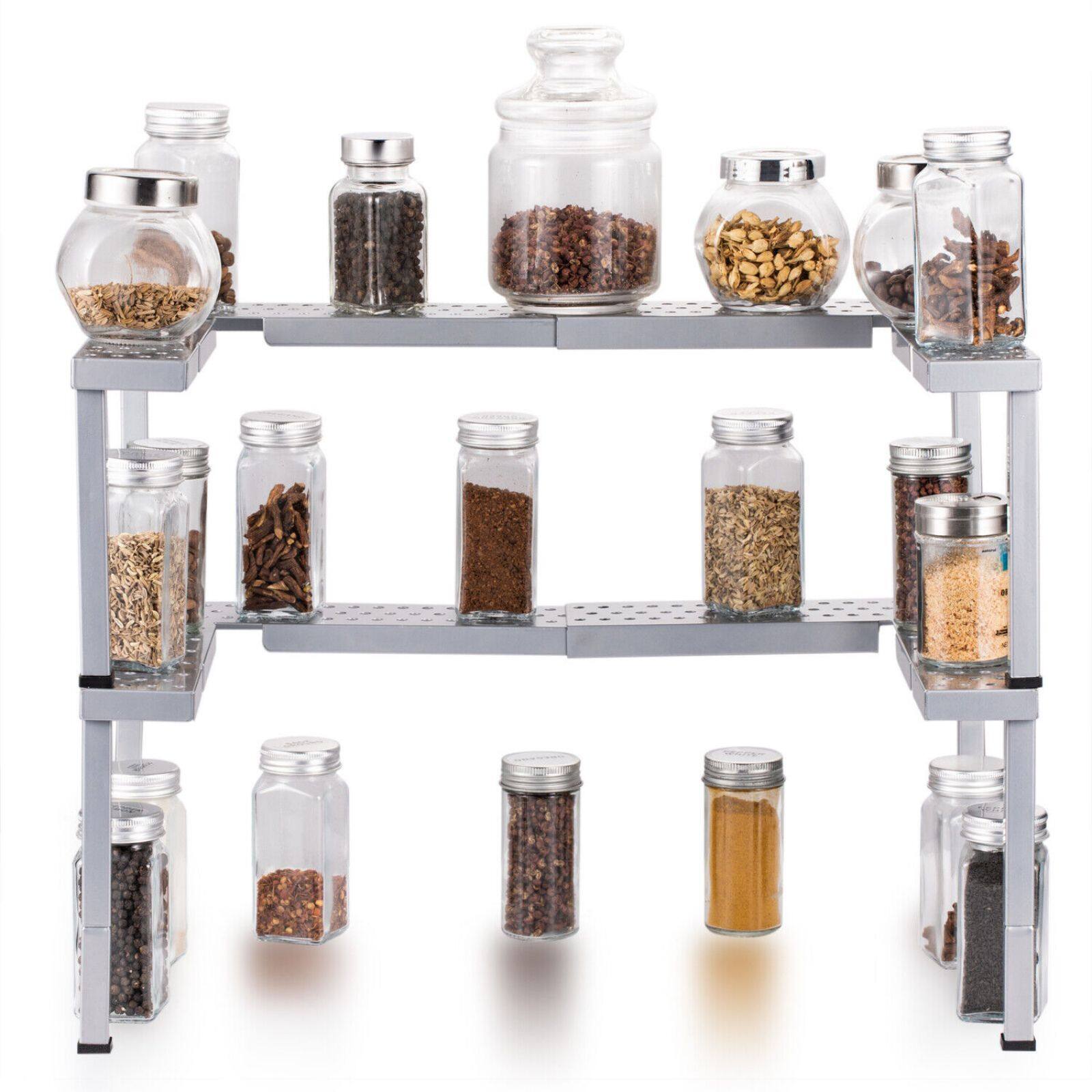 NEX&#x2122; Spicy Shelf Patented Stackable Organizer Adjustable Spice Rack