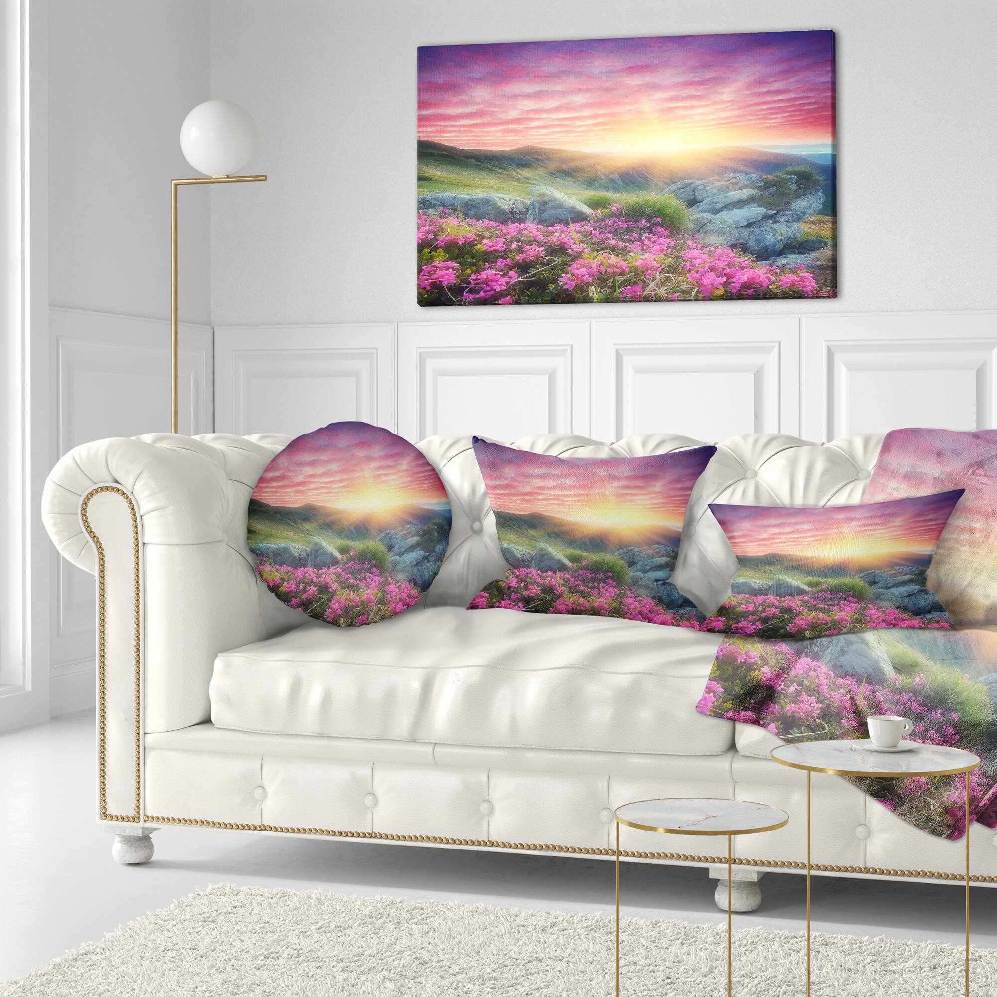 Designart - Morning with Flowers in Mountains - Landscape Photography Canvas Print