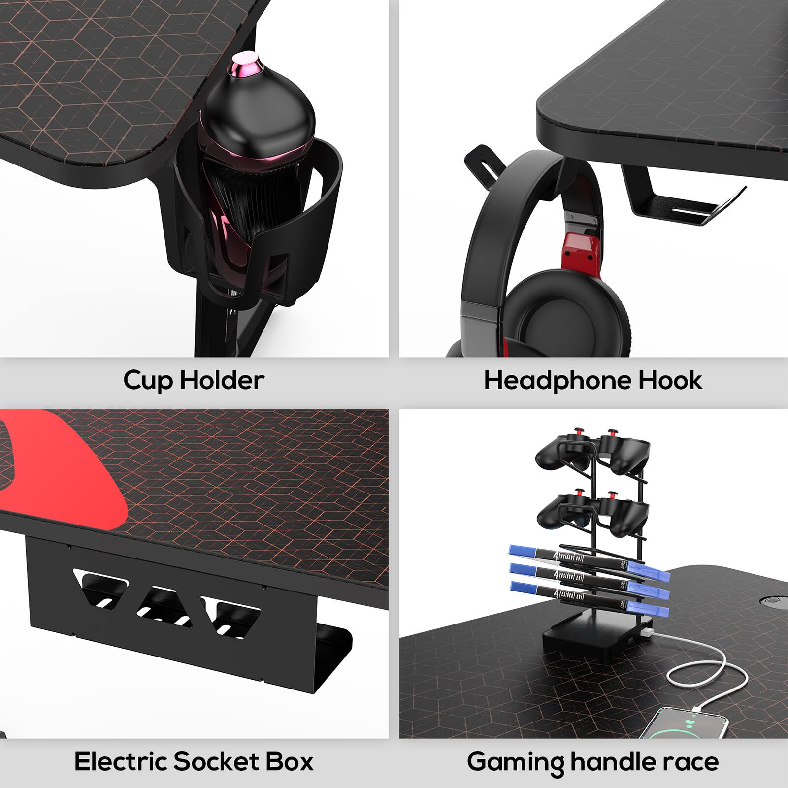 Eureka Ergonomic&#xAE; 47&#x22; Black Multi-Style Crafting Table &#x26; Workstation