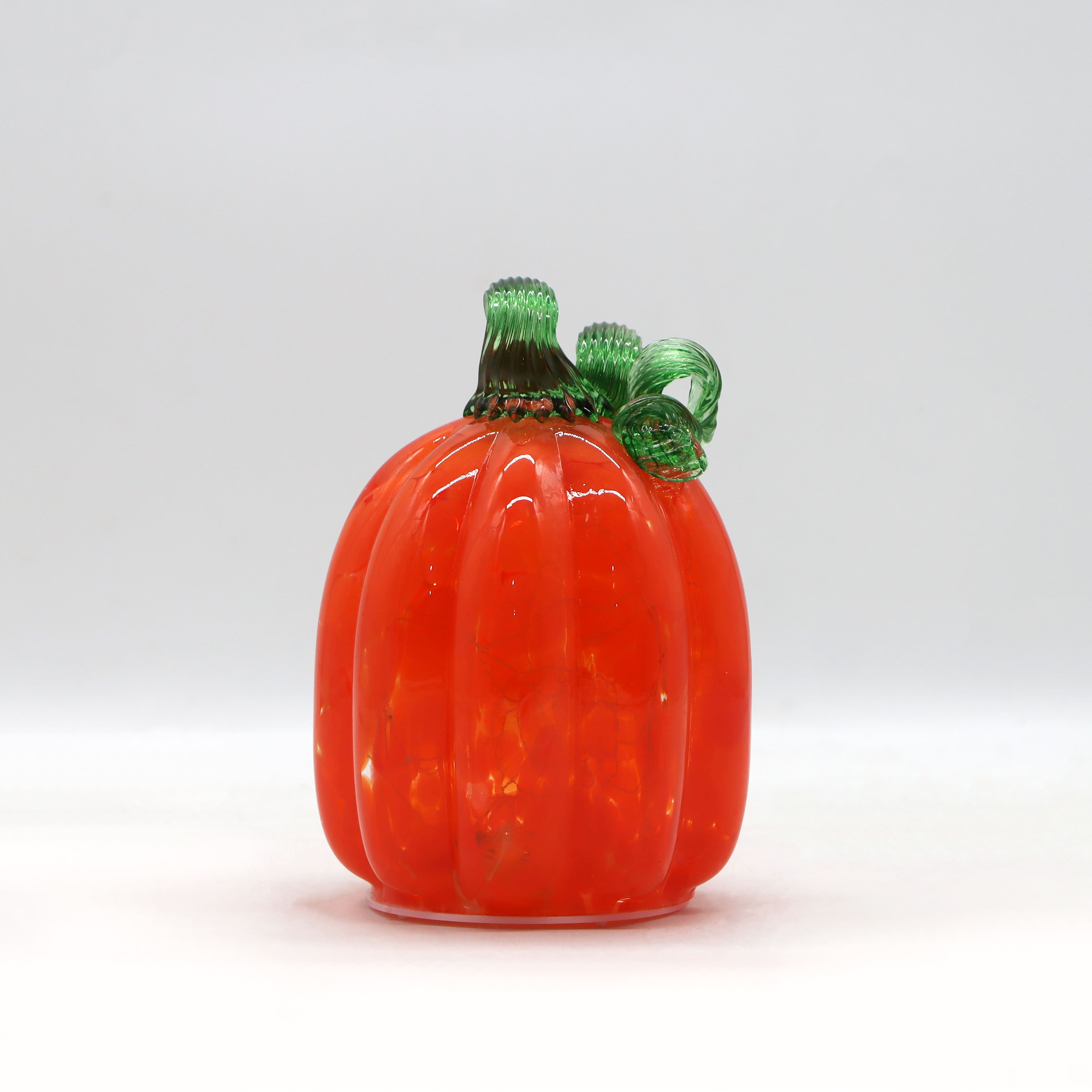  Small Warm White LED Orange Glass Pumpkin by Ashland&#xAE;
