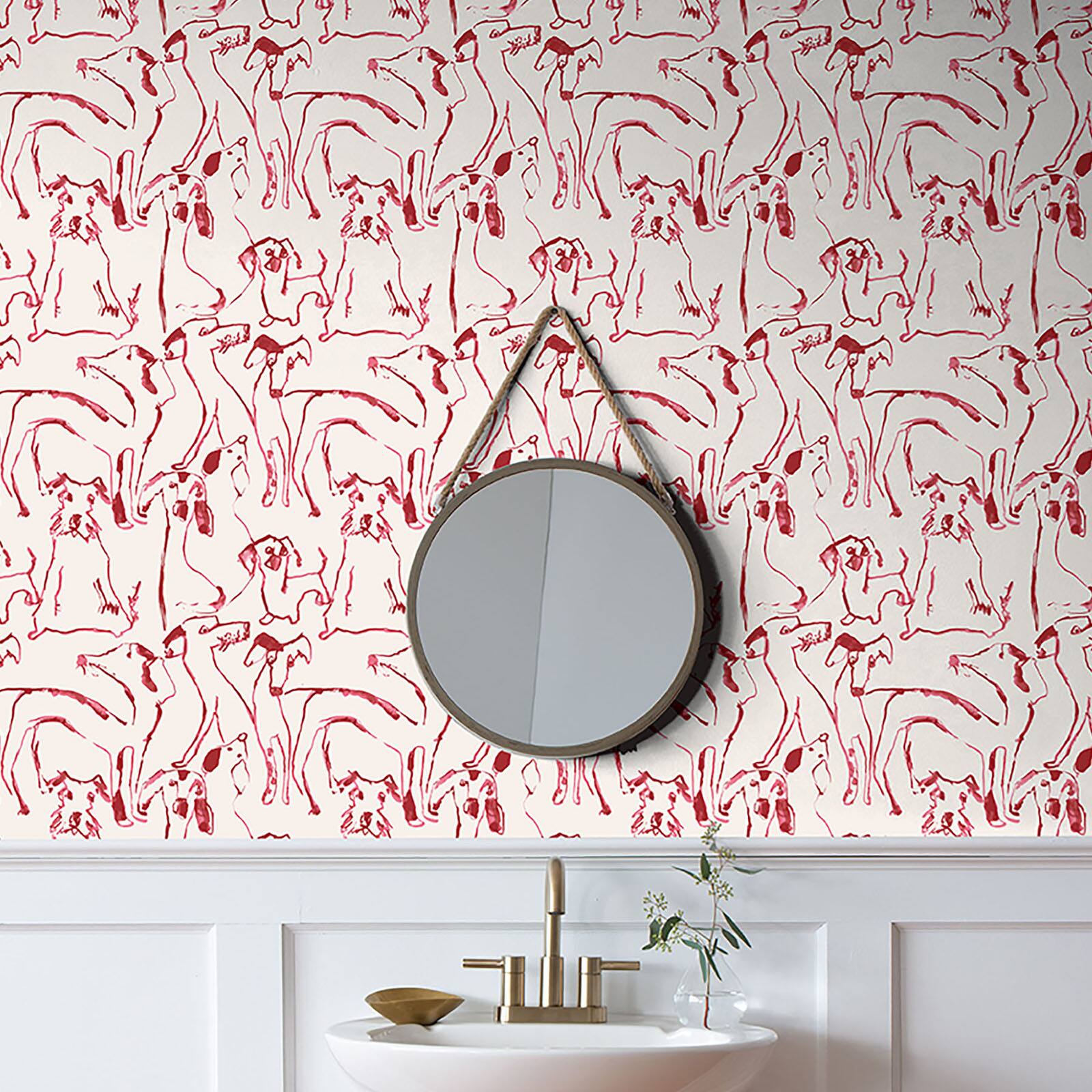 Surface Style Dog Doodle Ink Peel &#x26; Stick Wallpaper