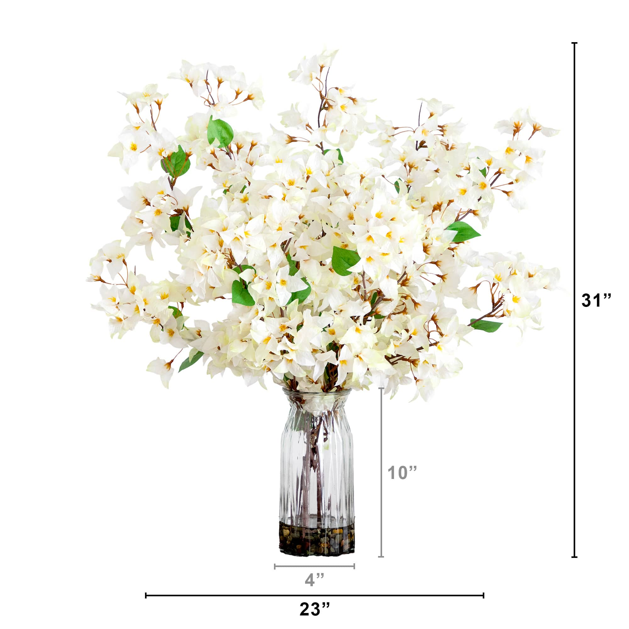 2.5ft. White Bougainvillea Arrangement in Vase