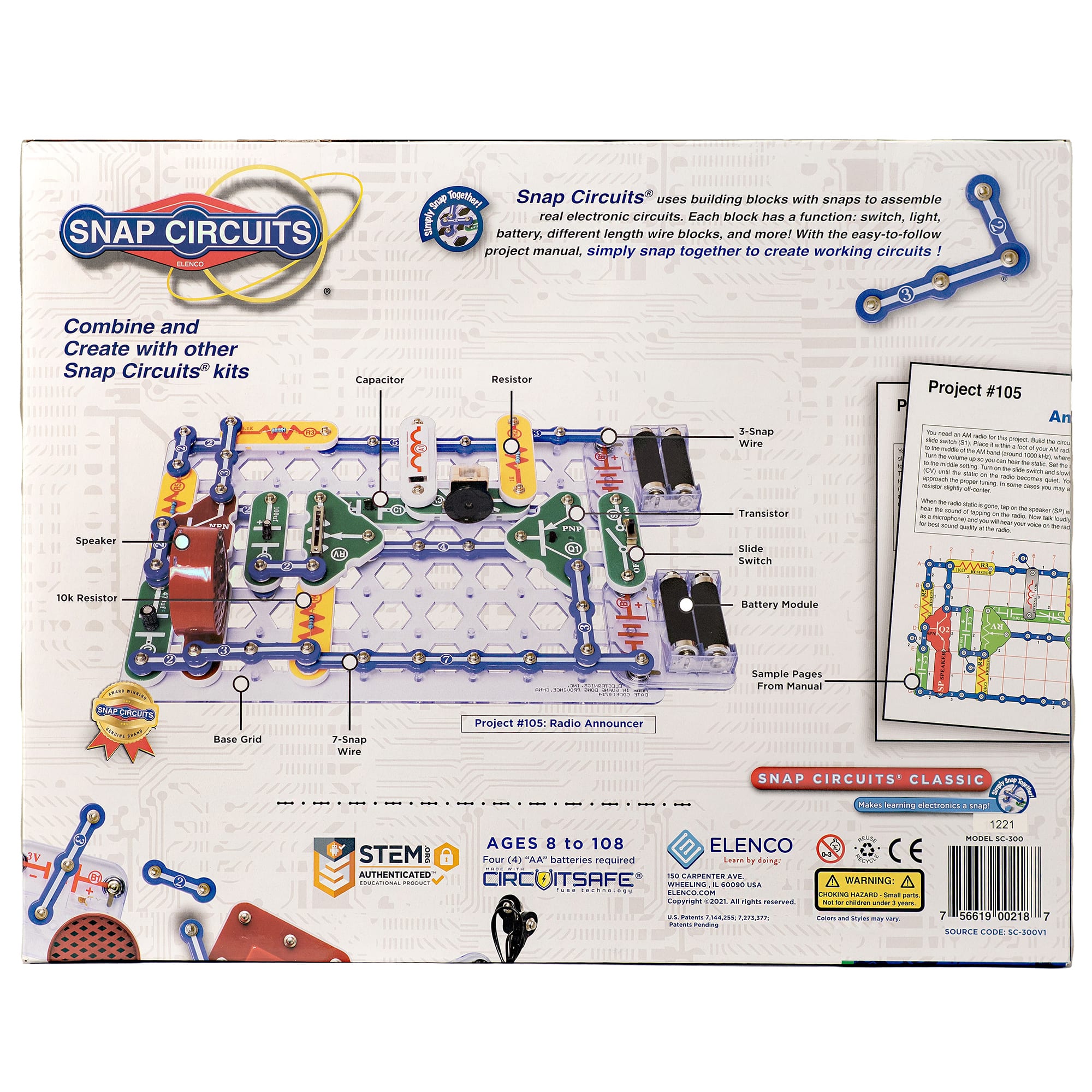 Elenco&#xAE; Snap Circuits&#xAE; SC-300 Exploration STEM Educational Kit
