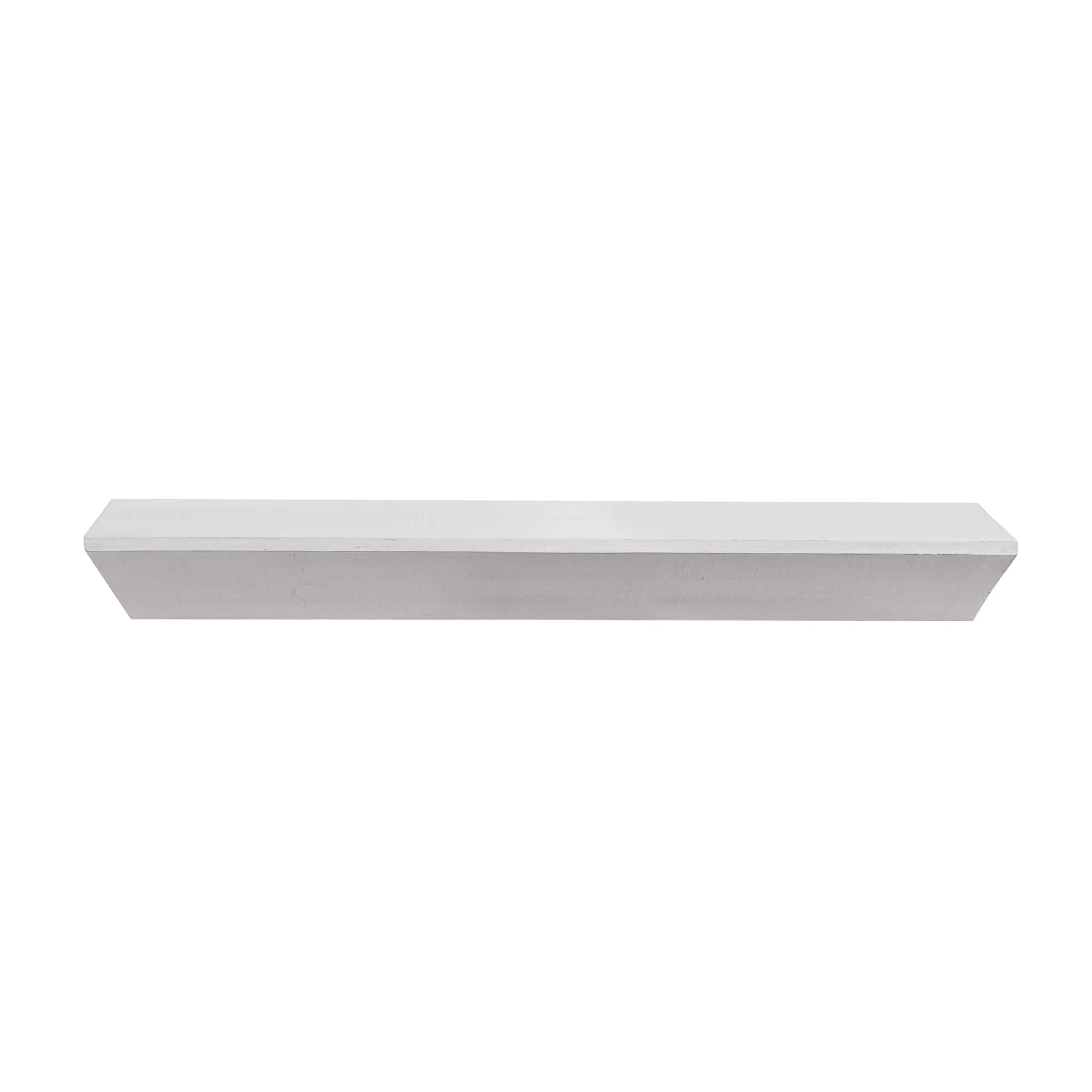 Large White Wedge Wood Floating Wall Shelf