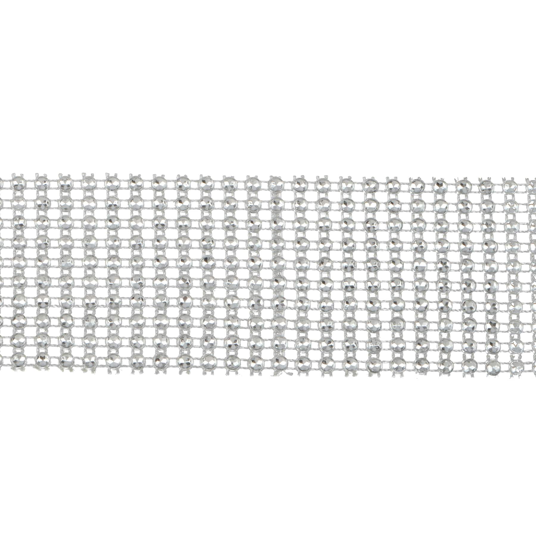1.18&#x22; Silver Round Diamond Mesh Trim by Celebrate It&#xAE; Fashion Mode