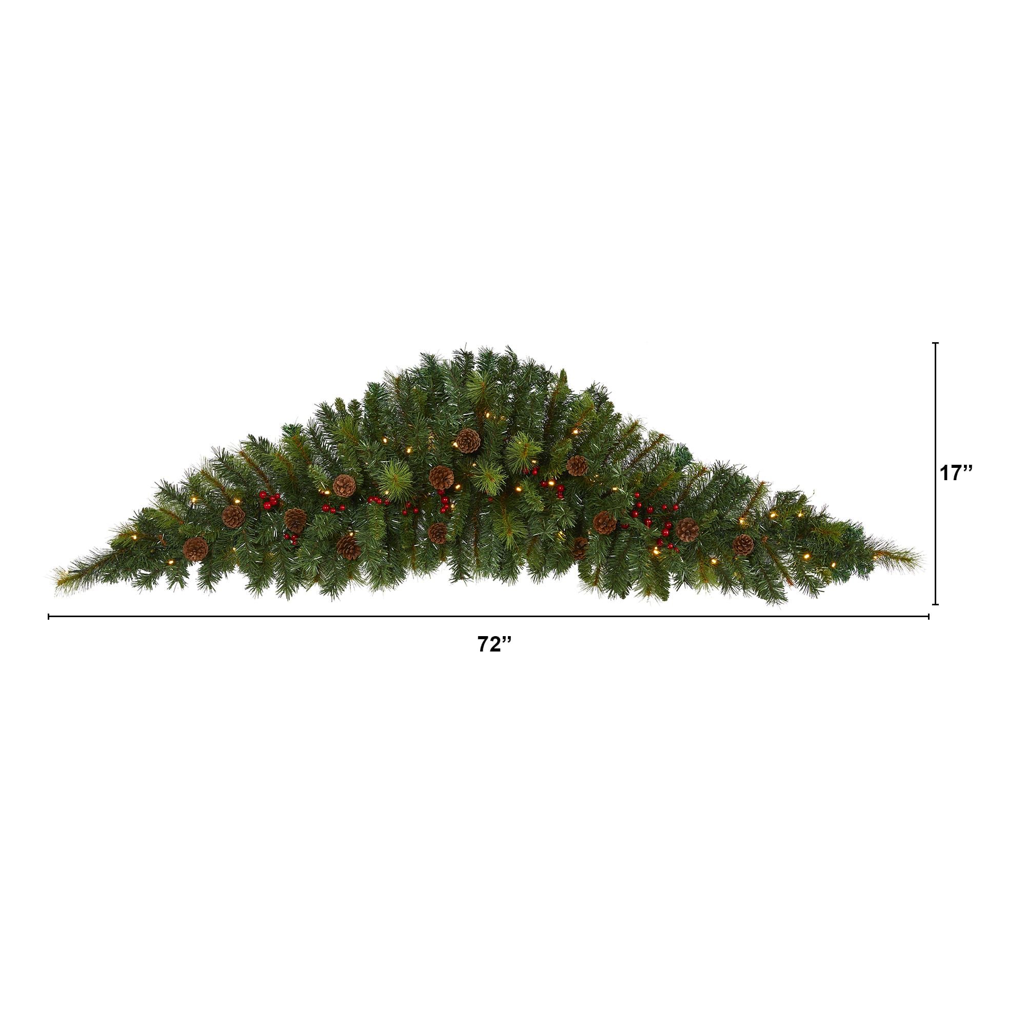 6ft. Pre-Lit Berry &#x26; Pinecone Artificial Christmas Swag