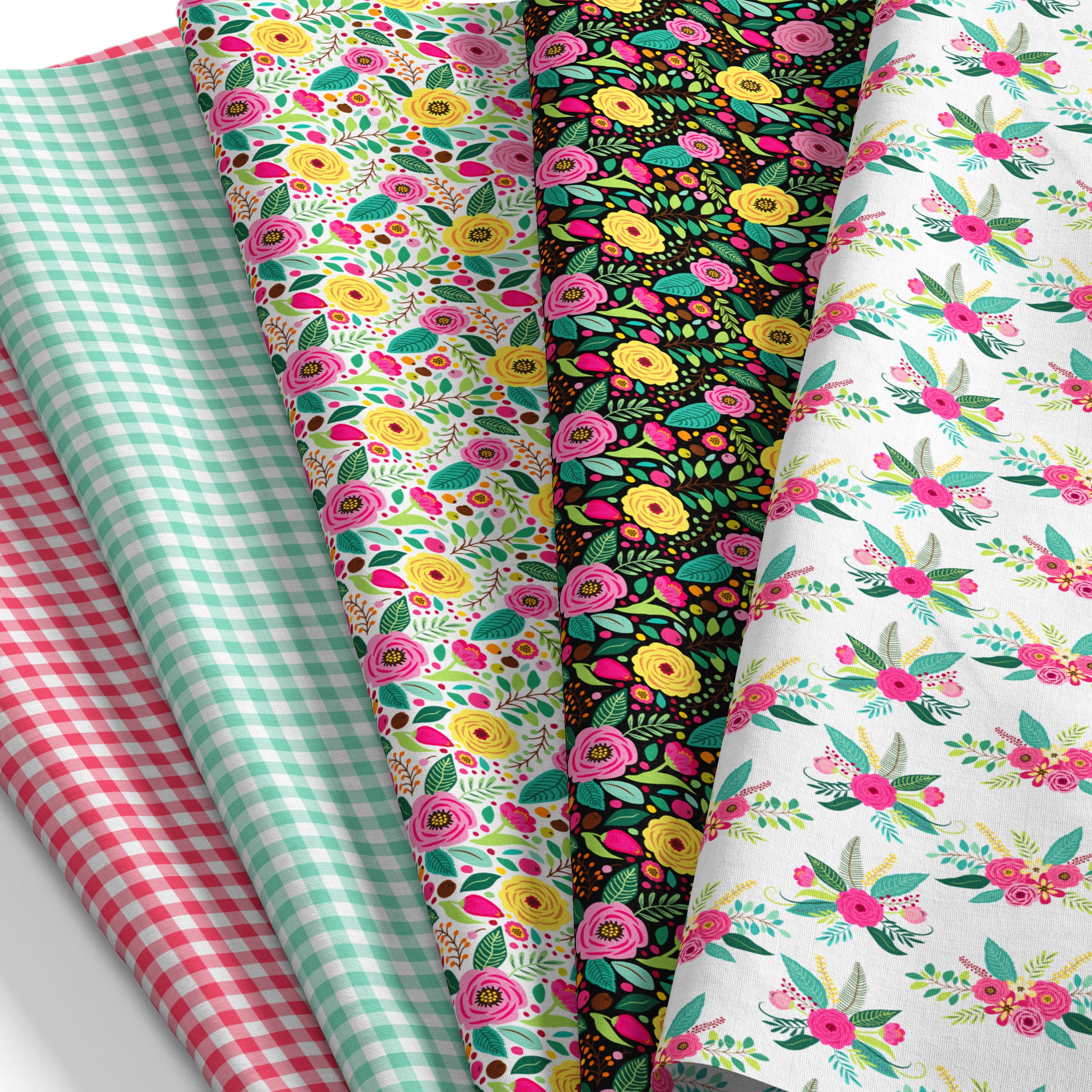 SINGER Modern Floral Cotton Fabric Bundle