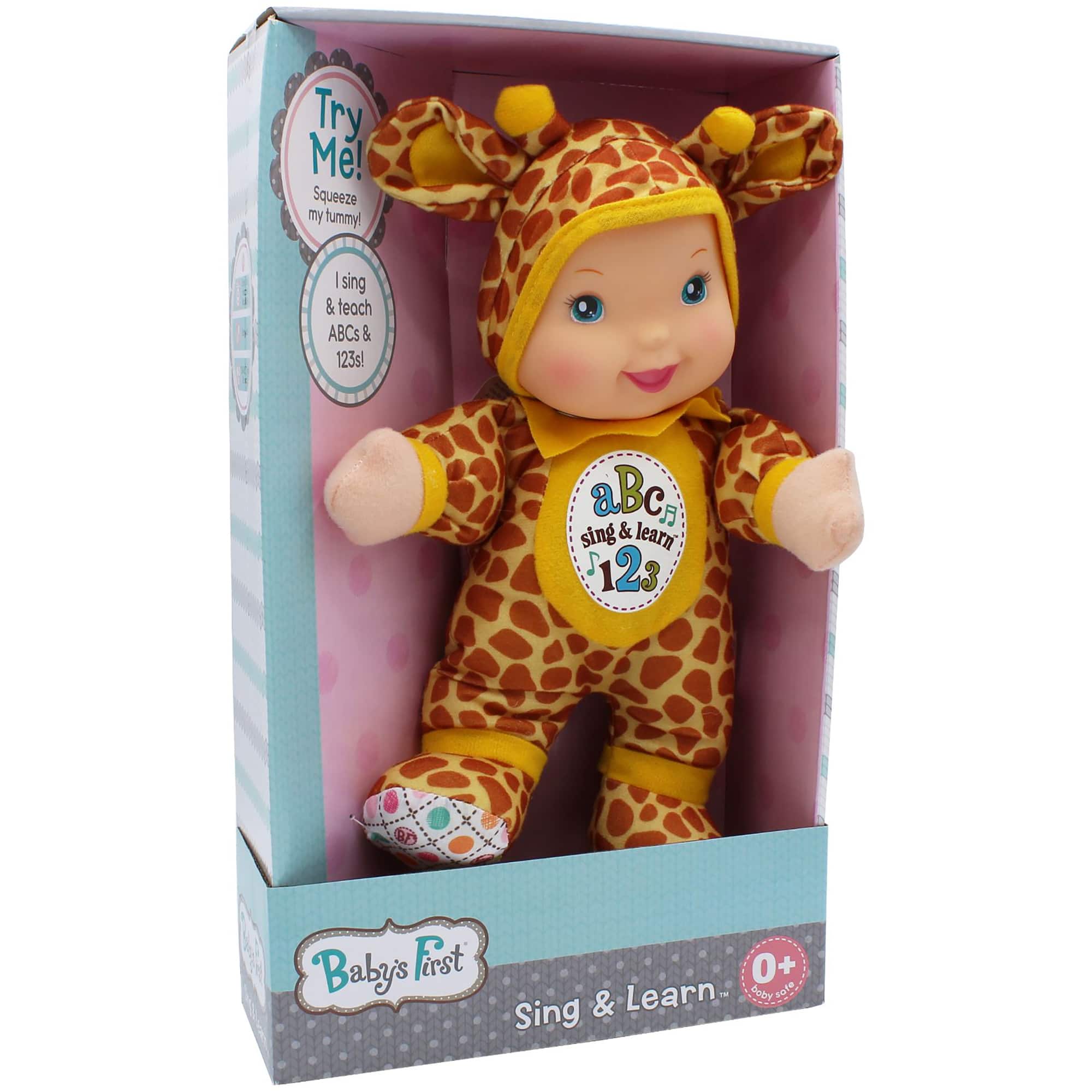 Goldberger Baby&#x27;s First&#xAE; Sing &#x26; Learn&#x2122; 11&#x22; Baby Doll with Giraffe Print Outfit