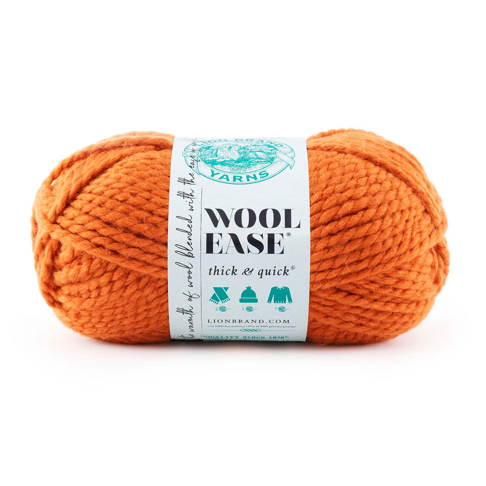 Lion Brand Yarn Wool Ease Thick & Quick Charcoal 640-149 Classic Bulky  Yarn, warmth and softness of wool with easy care 