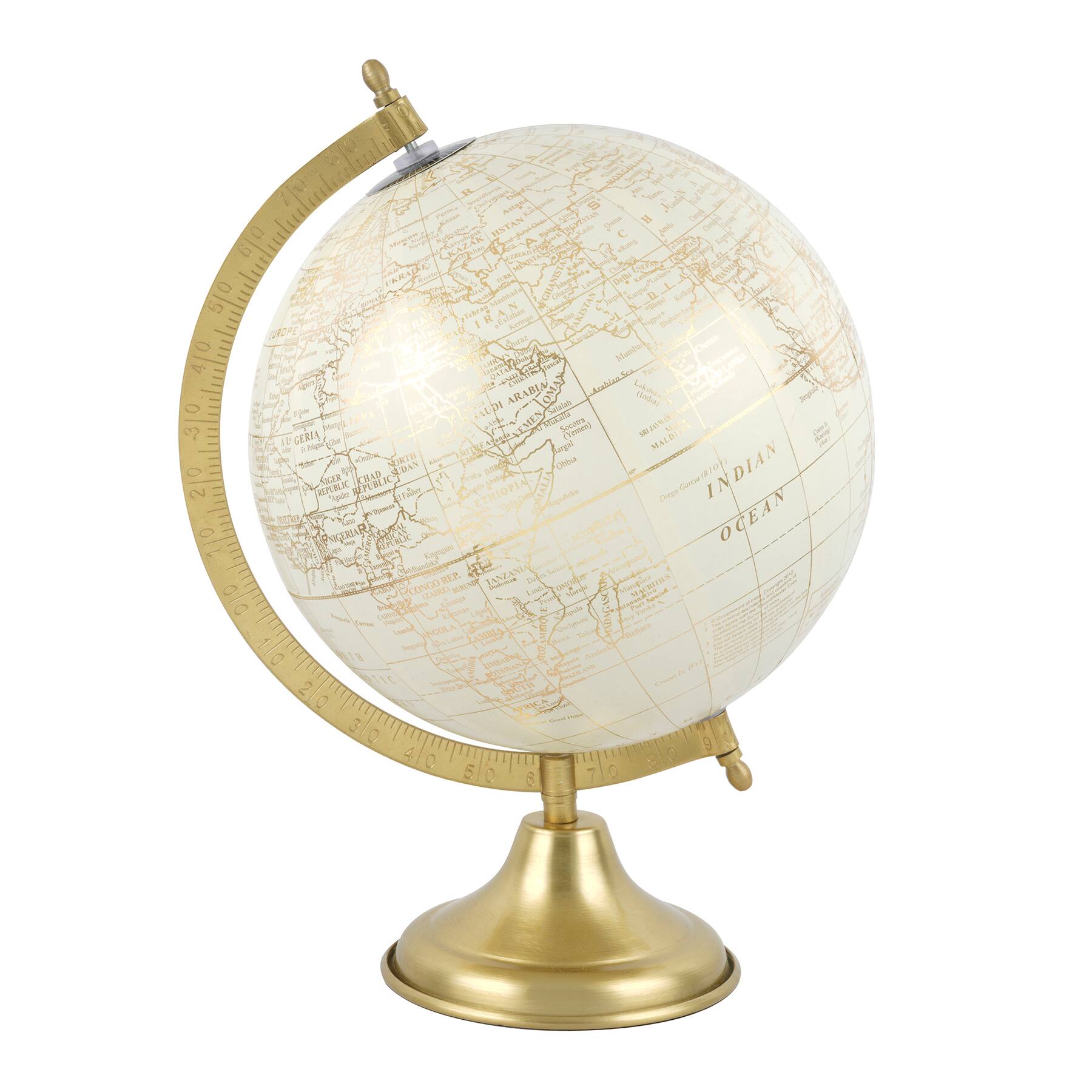 11.5" White & Gold Tabletop Globe by Ashland®