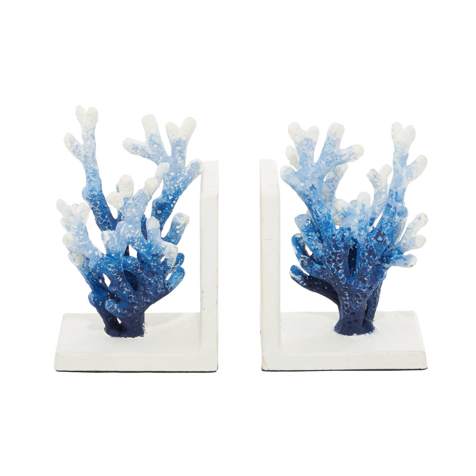 7&#x22; Coral Metal Bookend Set