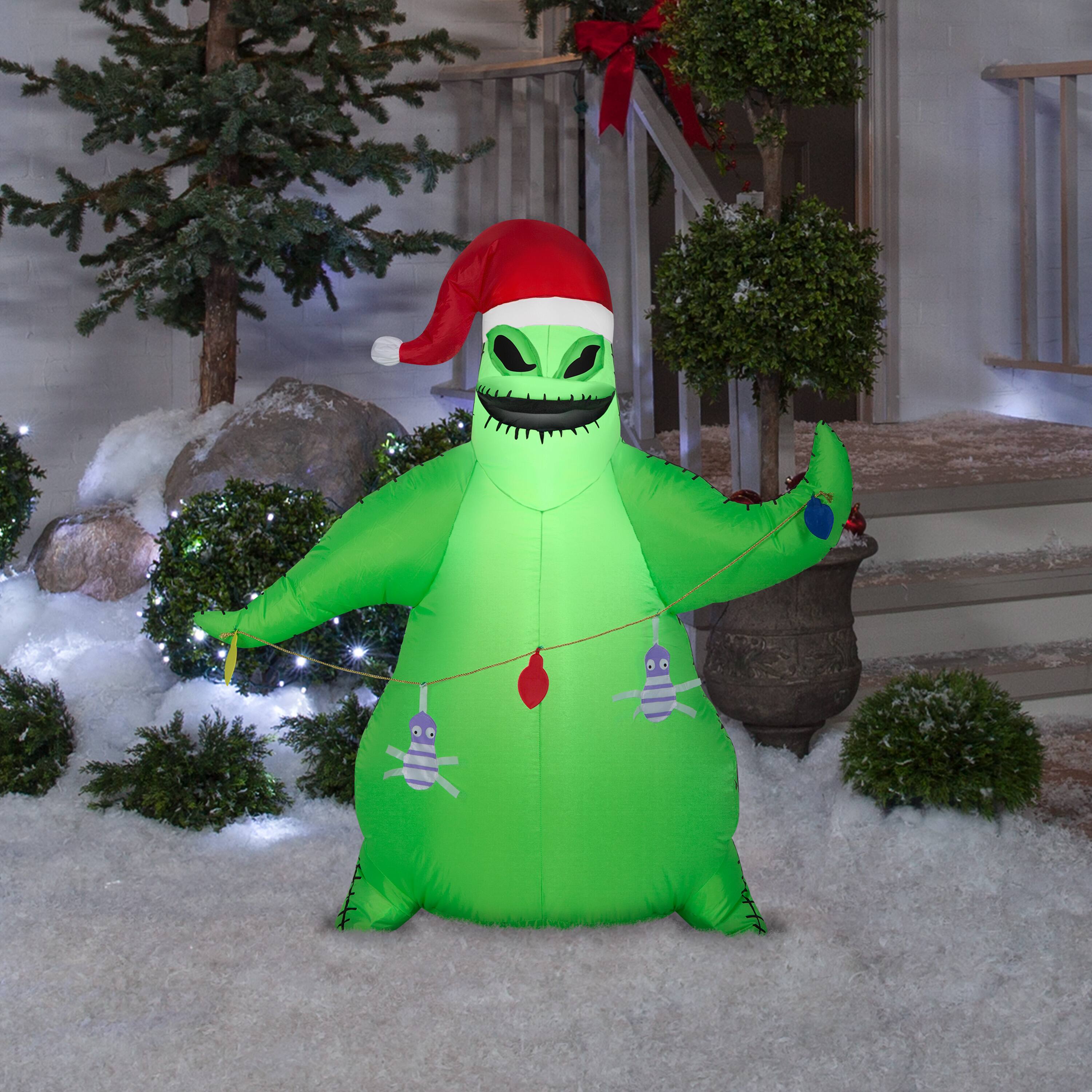 3.5ft. Airblown&#xAE; Inflatable Christmas Oogie Boogie in Santa Hat with Light String