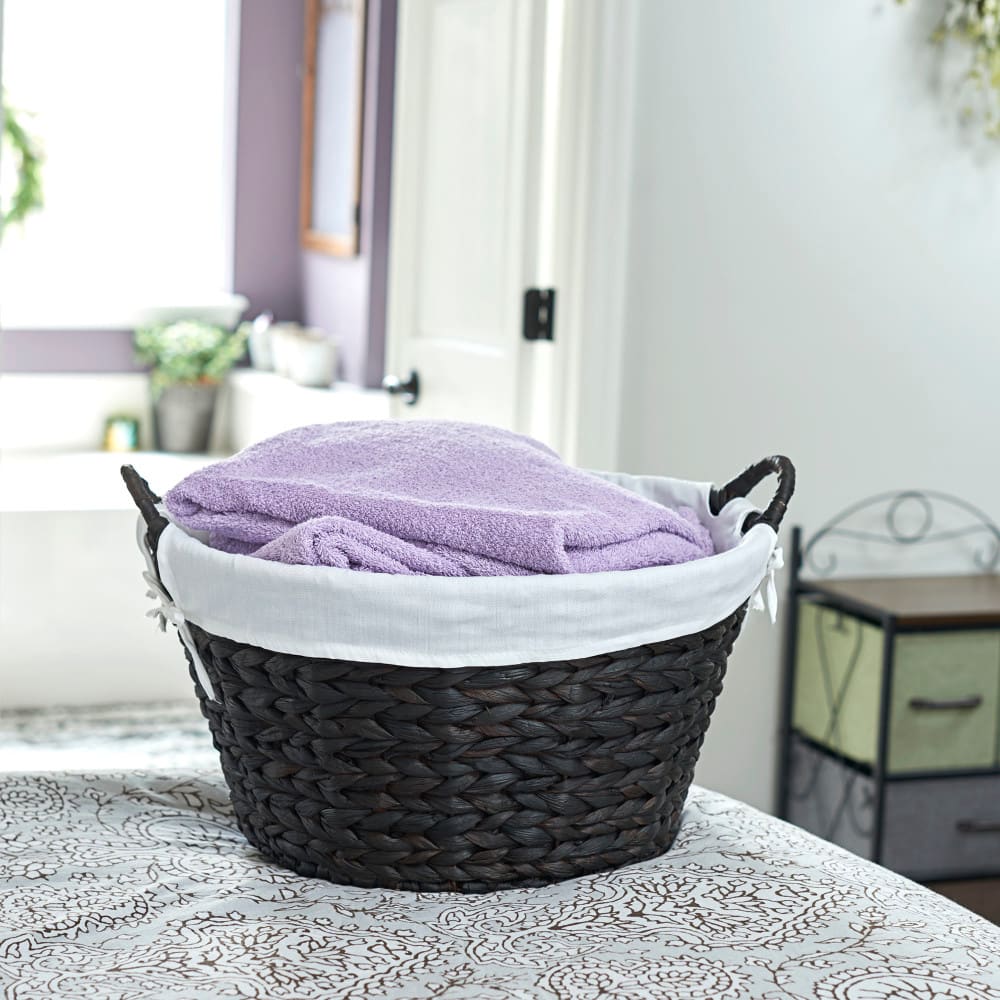 Household Essentials 12.5" Round Wicker Laundry Basket with Handles
