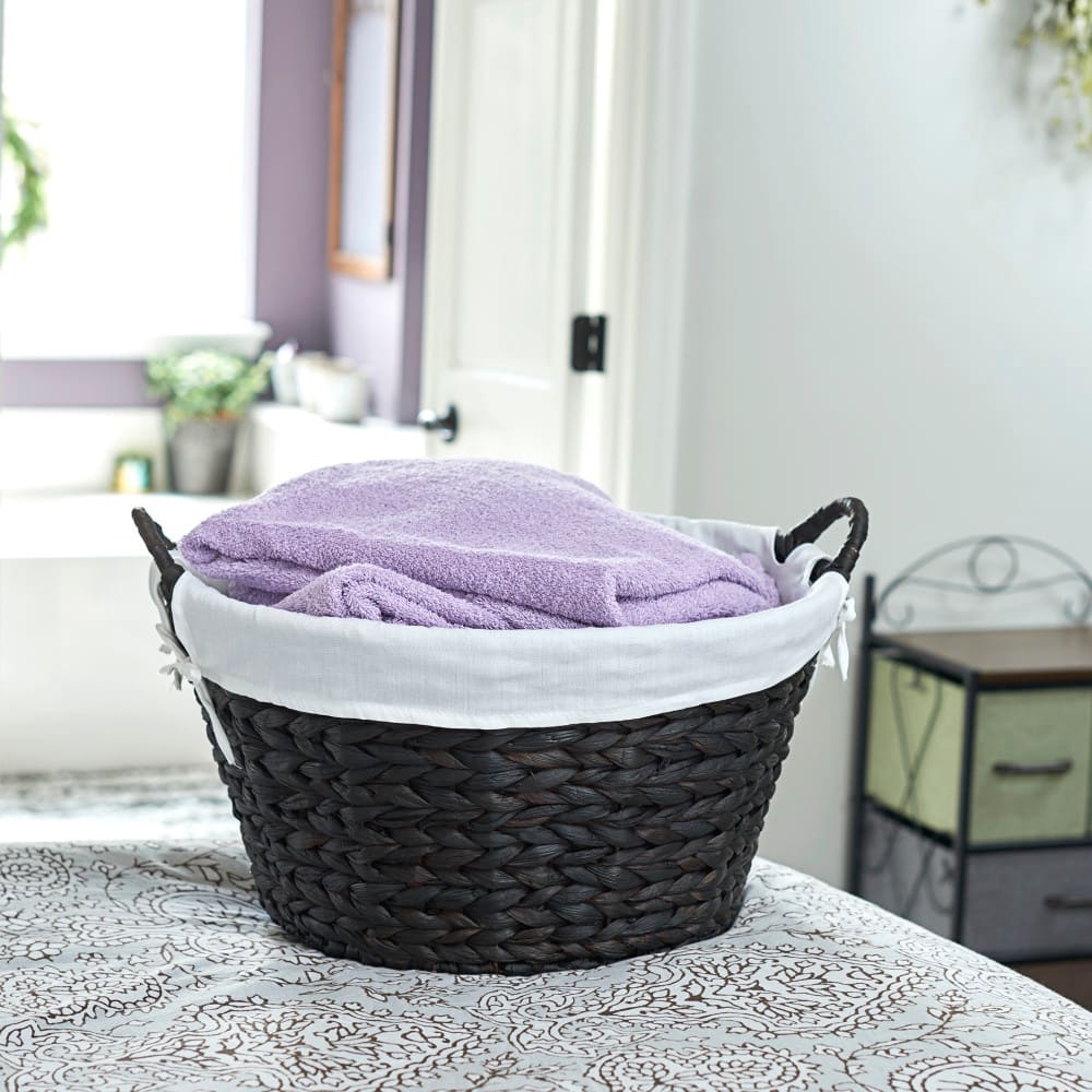 Household Essentials 12.5&#x22; Round Wicker Laundry Basket with Handles