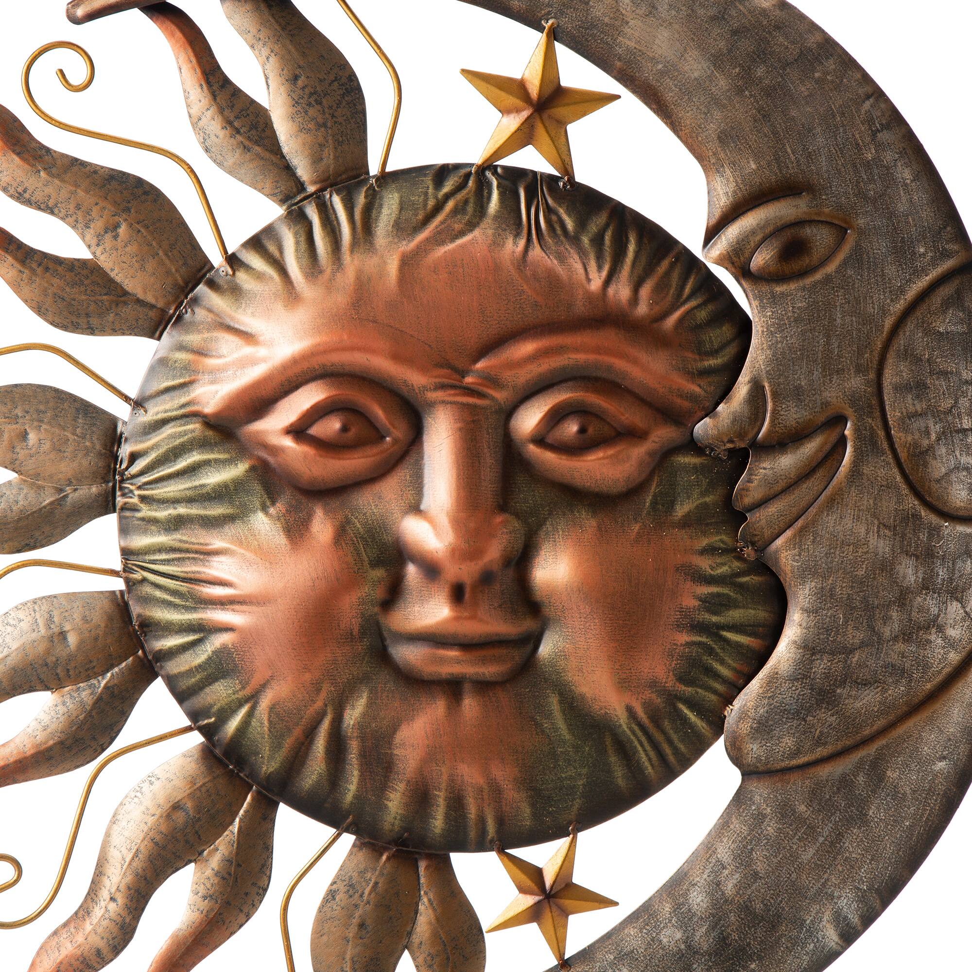 Glitzhome® 3ft. Metal Sun & Moon Yard Stake or Wall Décor