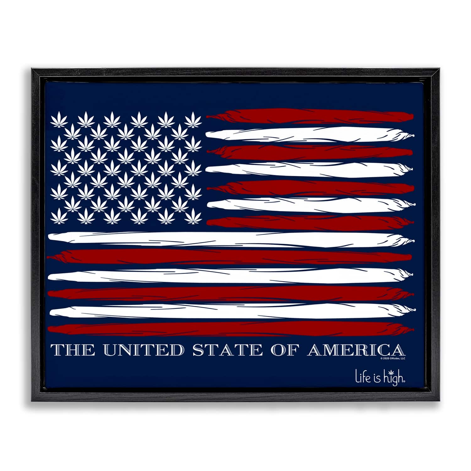 Stupell Industries Herb America Flag Floater Framed Art