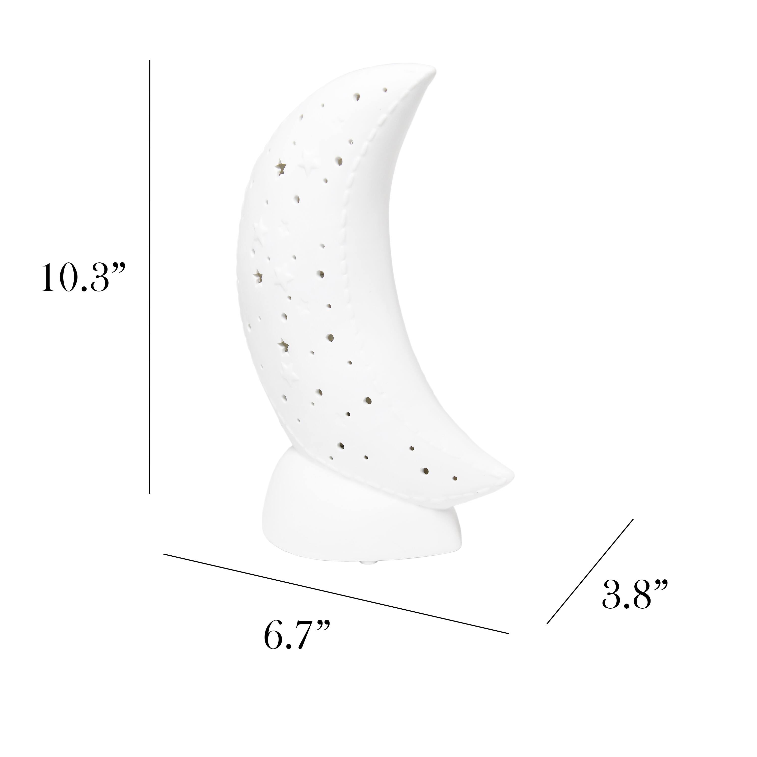 Simple Designs Porcelain Moon Shaped Table Lamp