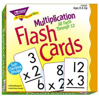 Trend Enterprises Multiplication Flash Cards - 56 Card Set For Kids Ages 8-10, 3-1/8"x5-1/4" Size