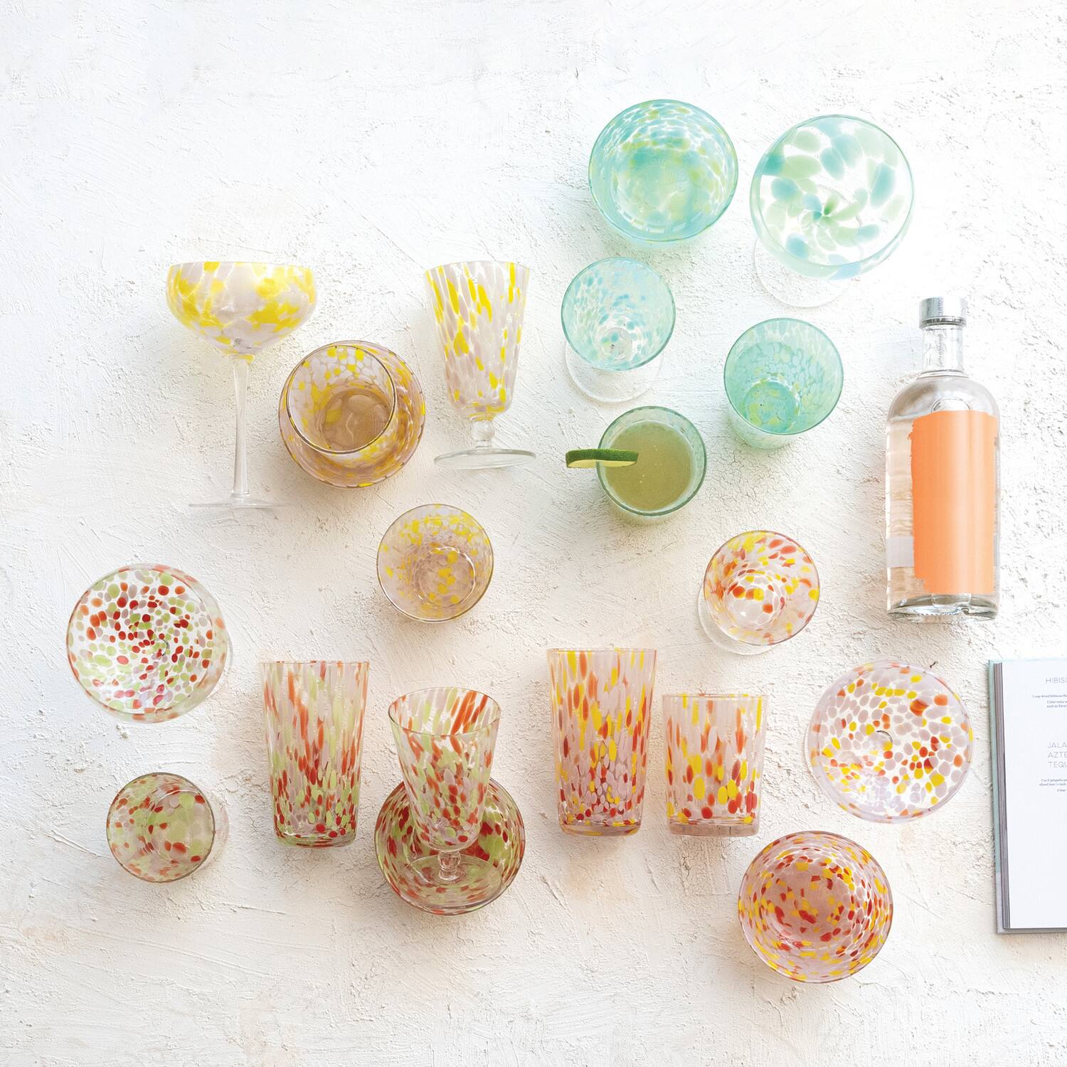 Hello Honey® Round Varied Multicolor Drinking Glass Set