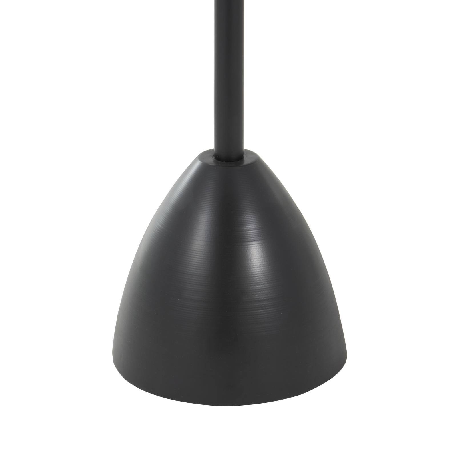 25.5" Black Metal Pedestal Accent Table with Clear Acrylic Tabletop