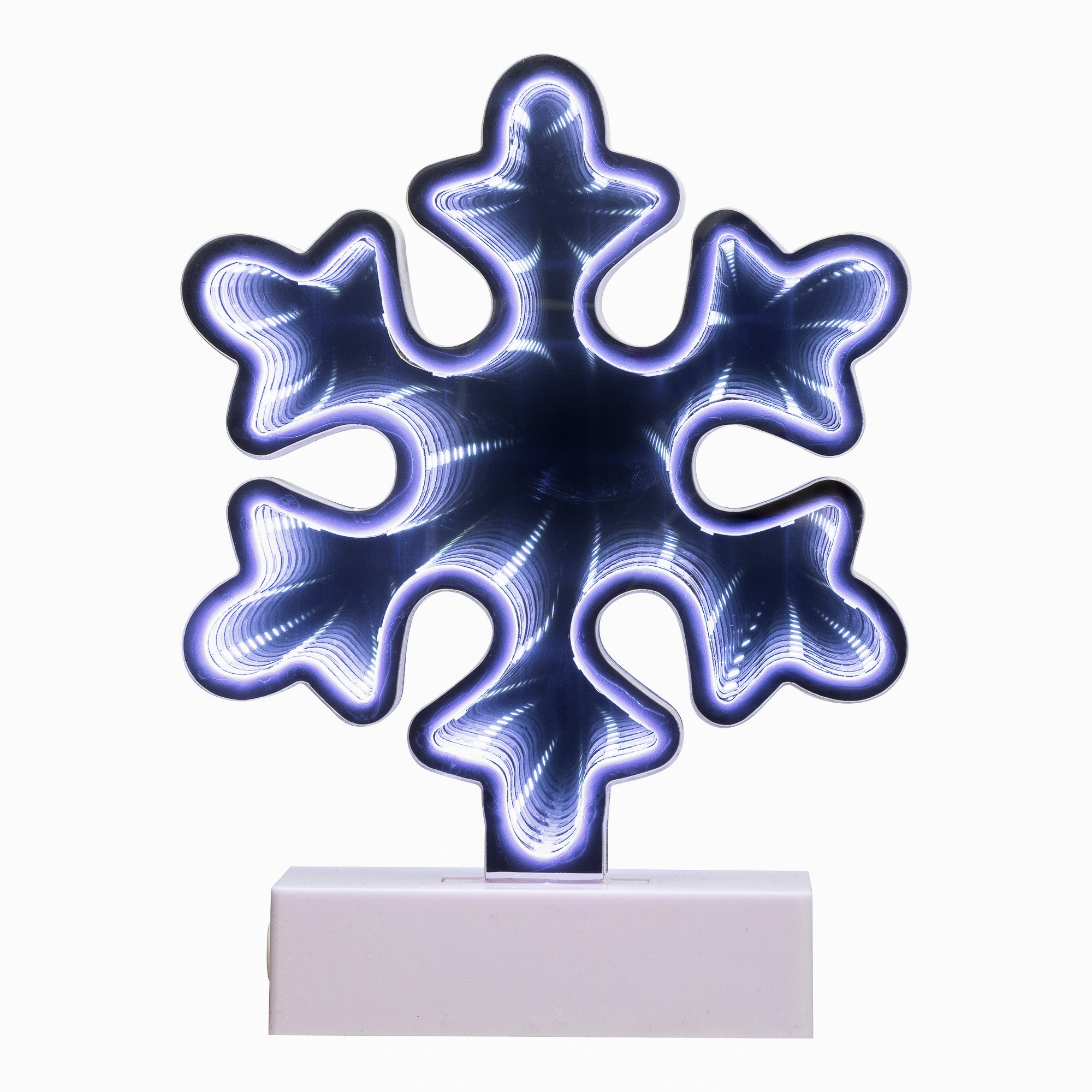 LED 3D Snowflake Christmas Infinity Mirror Light - 7.75"
