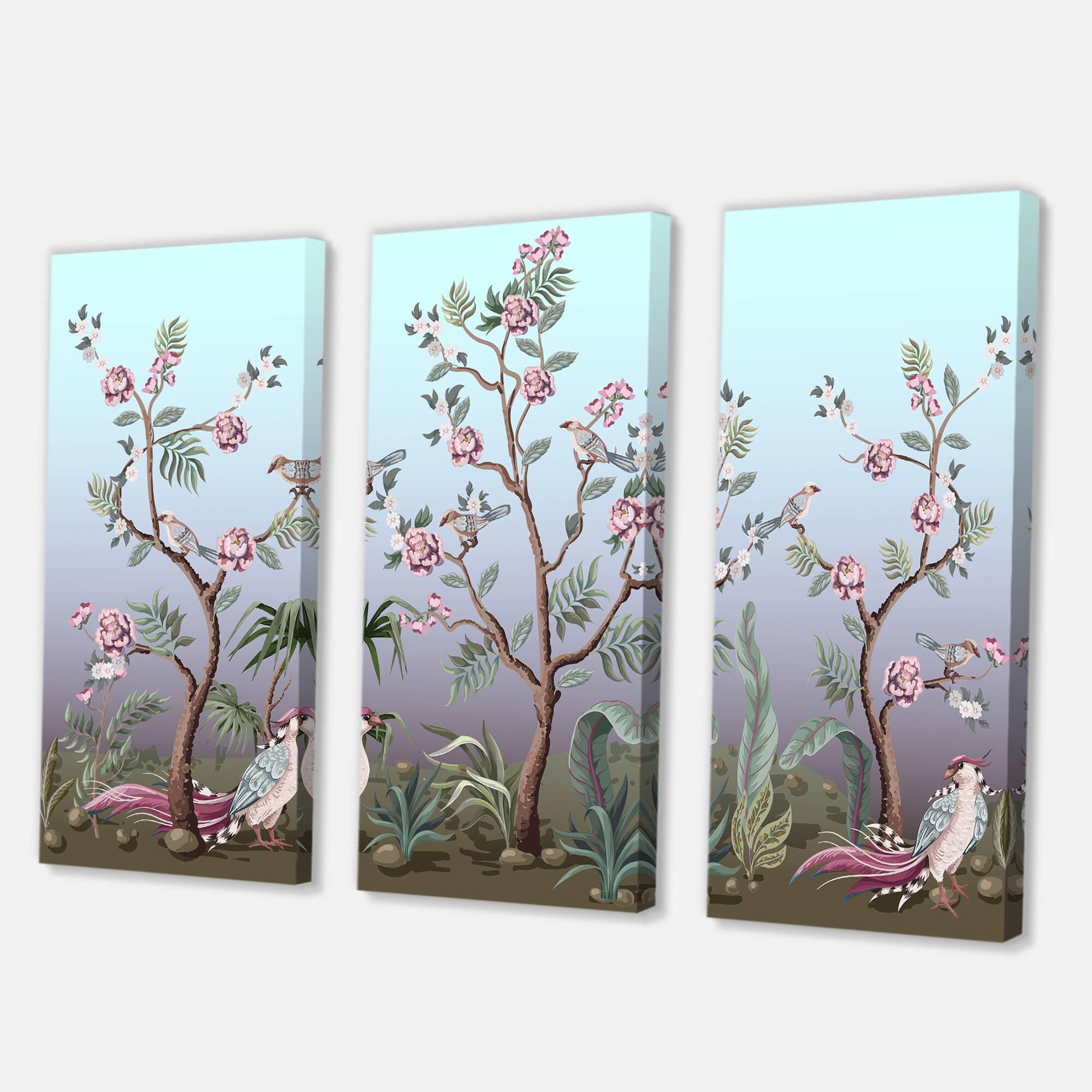 Designart - Chinoiserie With Birds and Peonies II