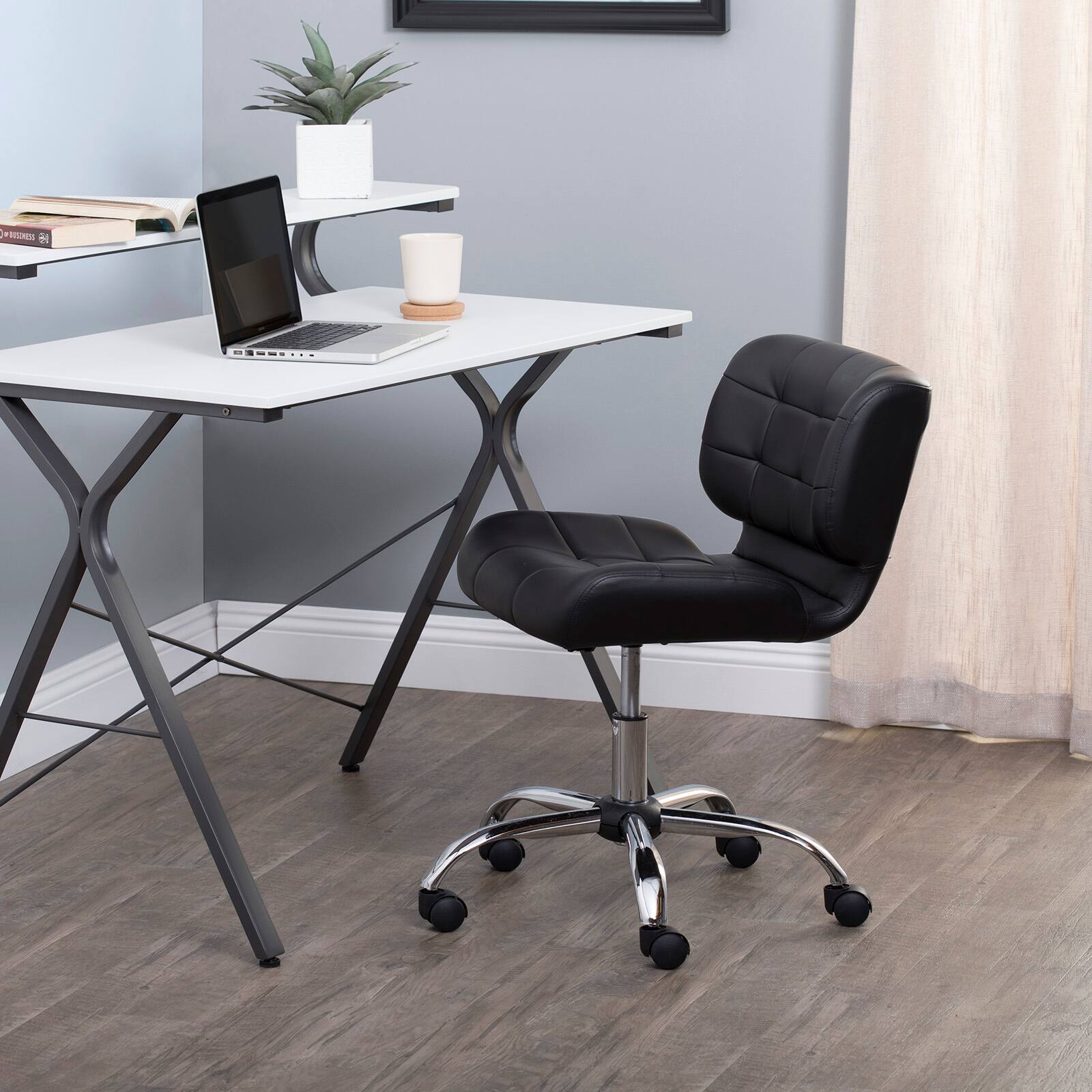 Calico Designs Crest Black Mobile Office Task Chair with Adjustable Height