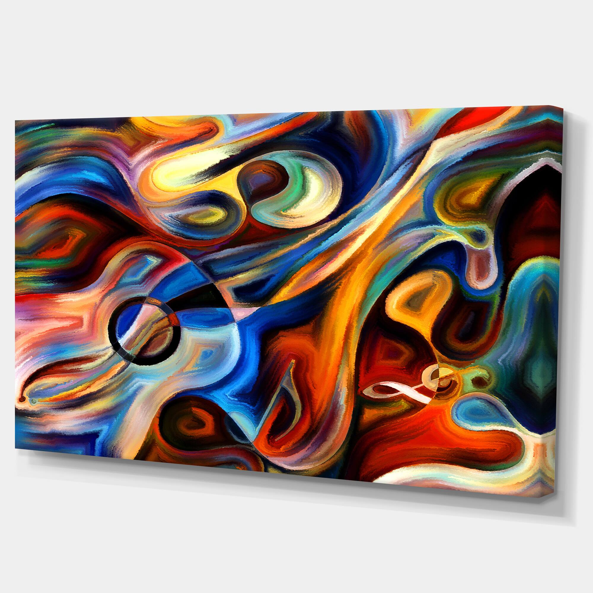 Designart - Abstract Music and Rhythm - Abstract Canvas Art Print