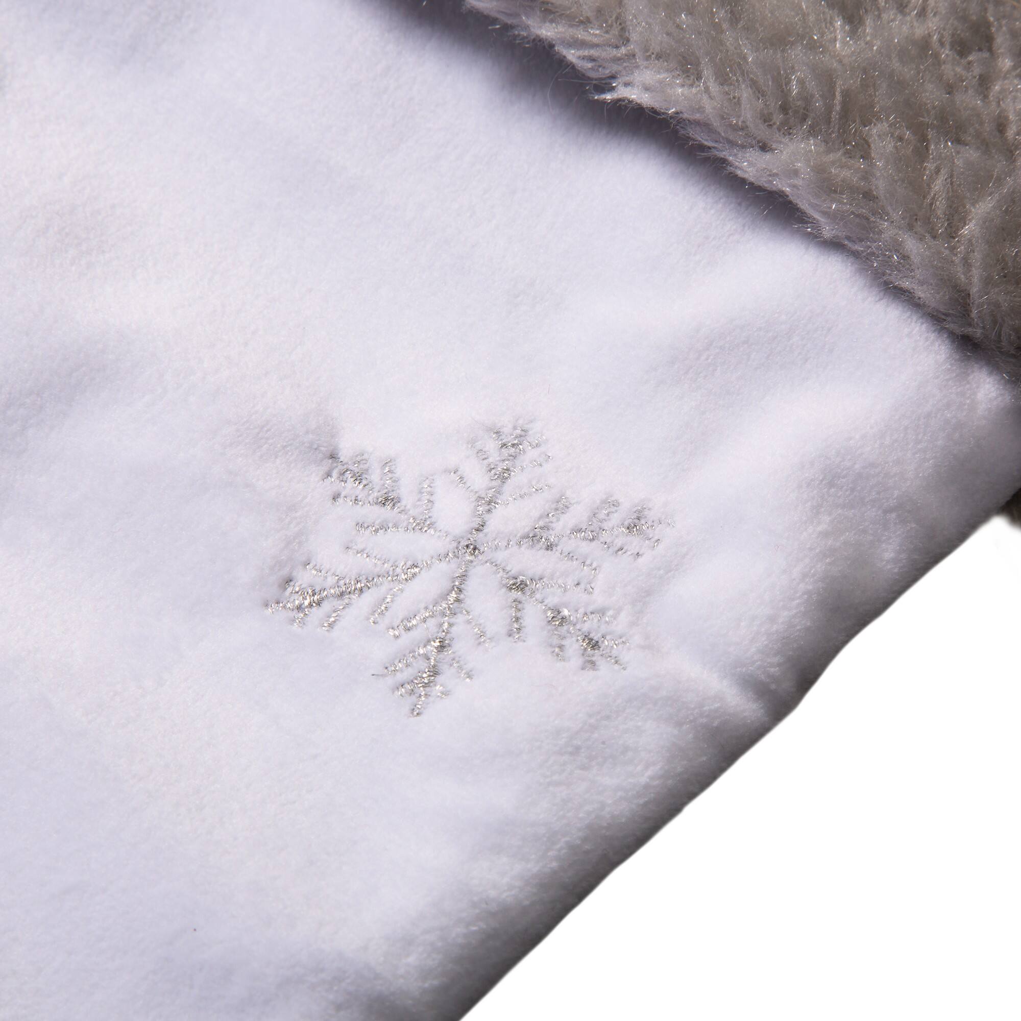 Glitzhome&#xAE; 21&#x22; White Fleece with Christmas Tree &#x26; Snowflake Stocking, 2ct.