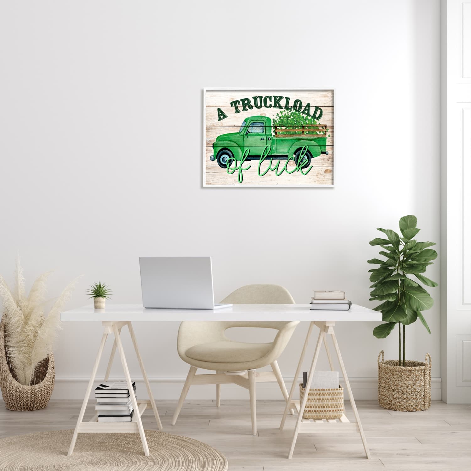 Stupell Industries Truckload Of Luck St Patrick's Day Farmhouse Framed Giclee Art