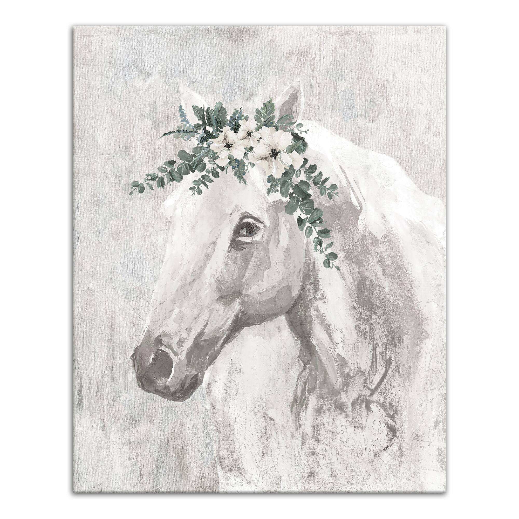Horse With Greens 24&#x22; x 30&#x22; Canvas Wall Art