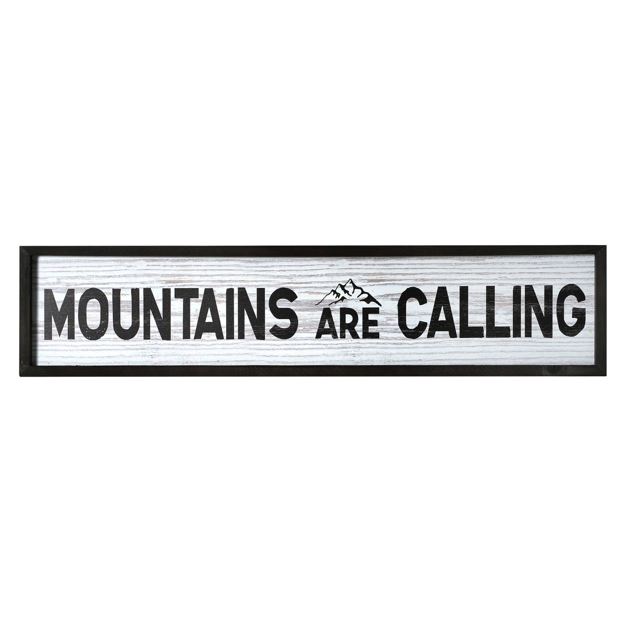 American Art D&#xE9;cor&#x2122; 36&#x22; Mountains Are Calling Wood Novelty Wall Sign
