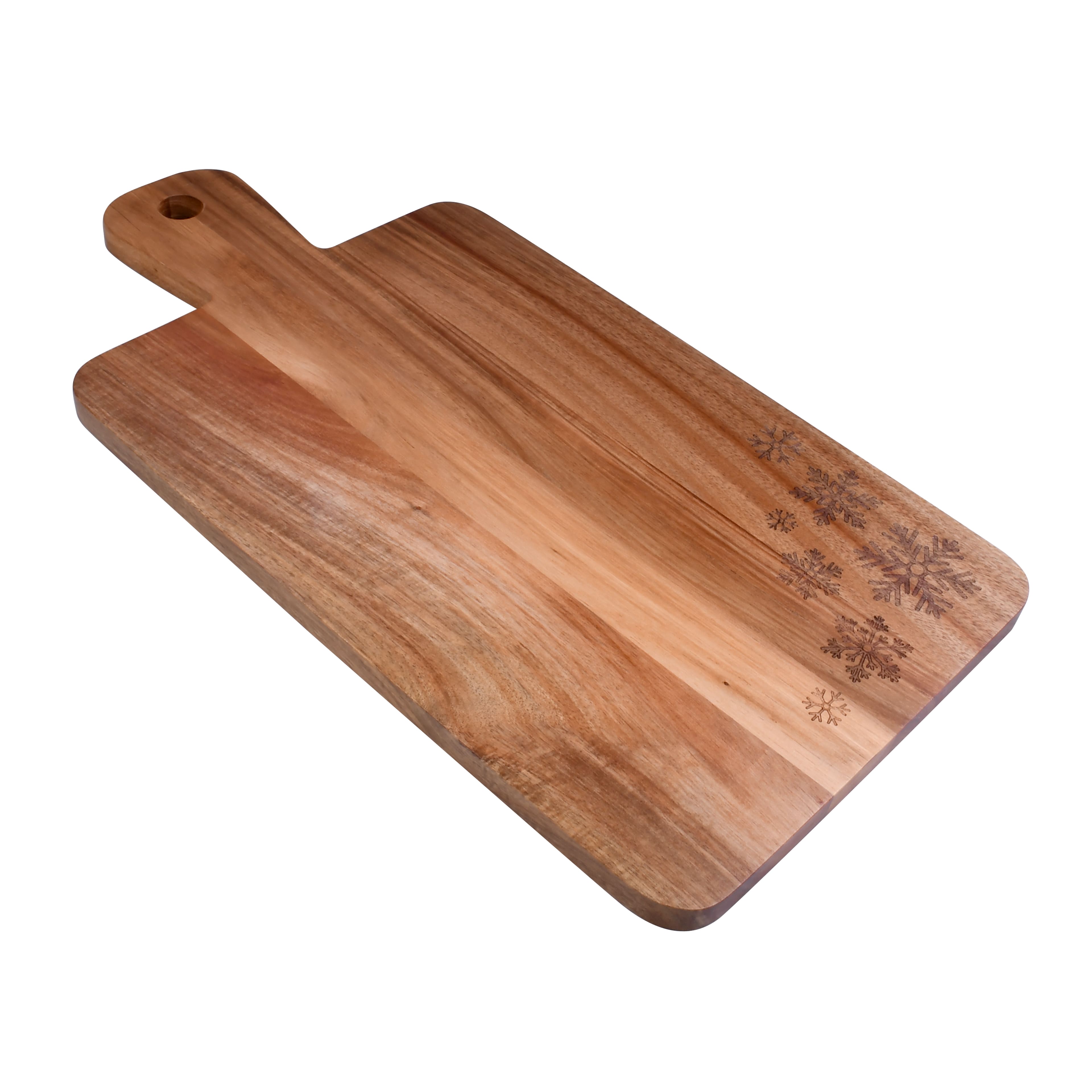 Rectangle Wood Serving Board with Snowflake design by Makery&#x2122;