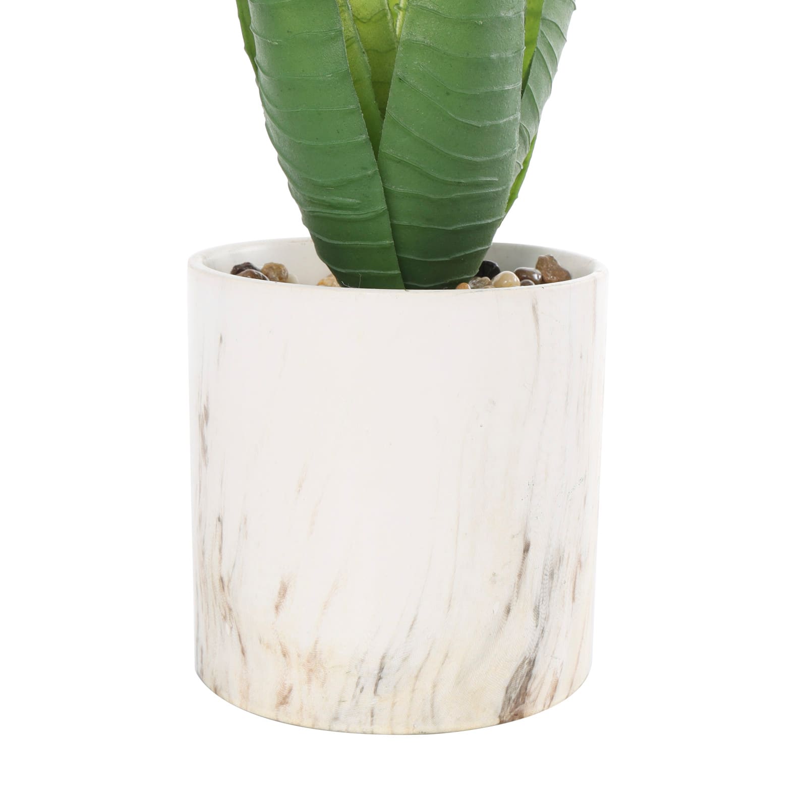 13&#x22; Green Aloe Artificial Plant in White Pot