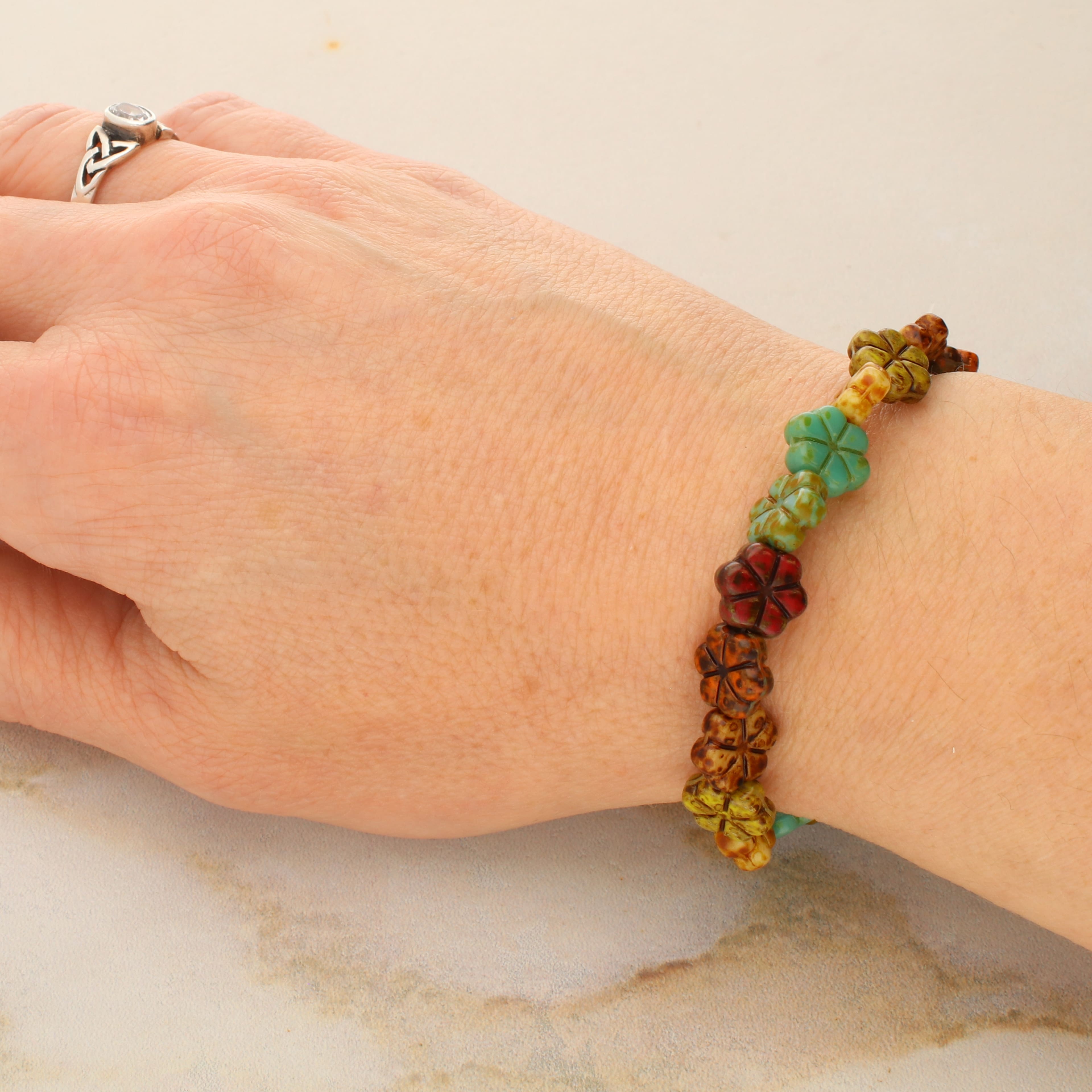 6 Packs: 18 ct. (108 total) Autumn Czech Glass Flower Beads, 10.6mm by Bead Landing™