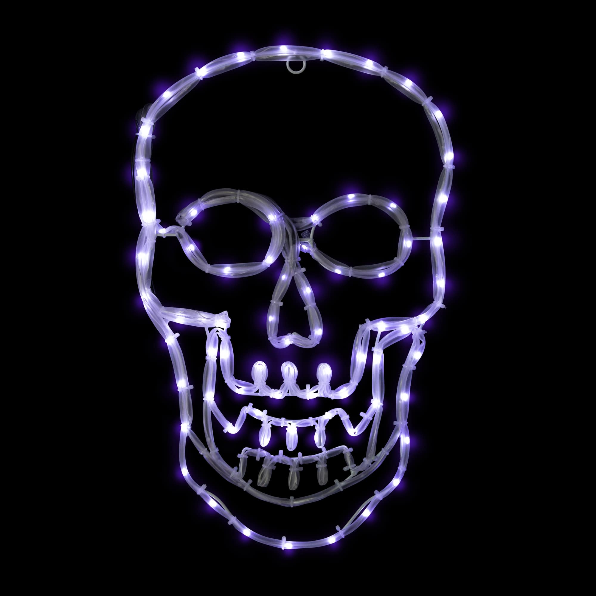 18&#x22; White Skull 4-Function LED Halloween Window Silhouette