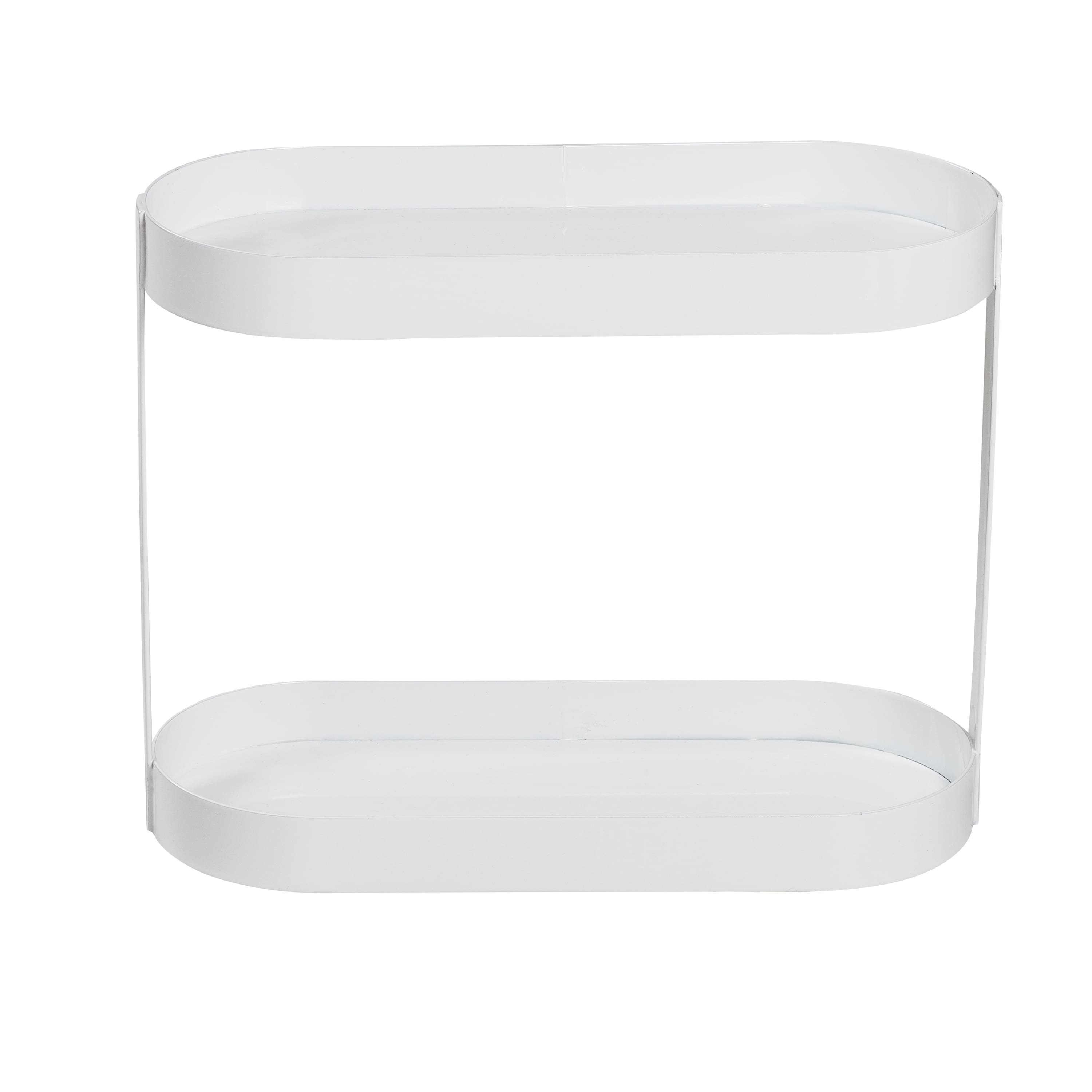 Honey Can Do Metal Bathroom Counter Organizer Shelf with 2 Tiers, White