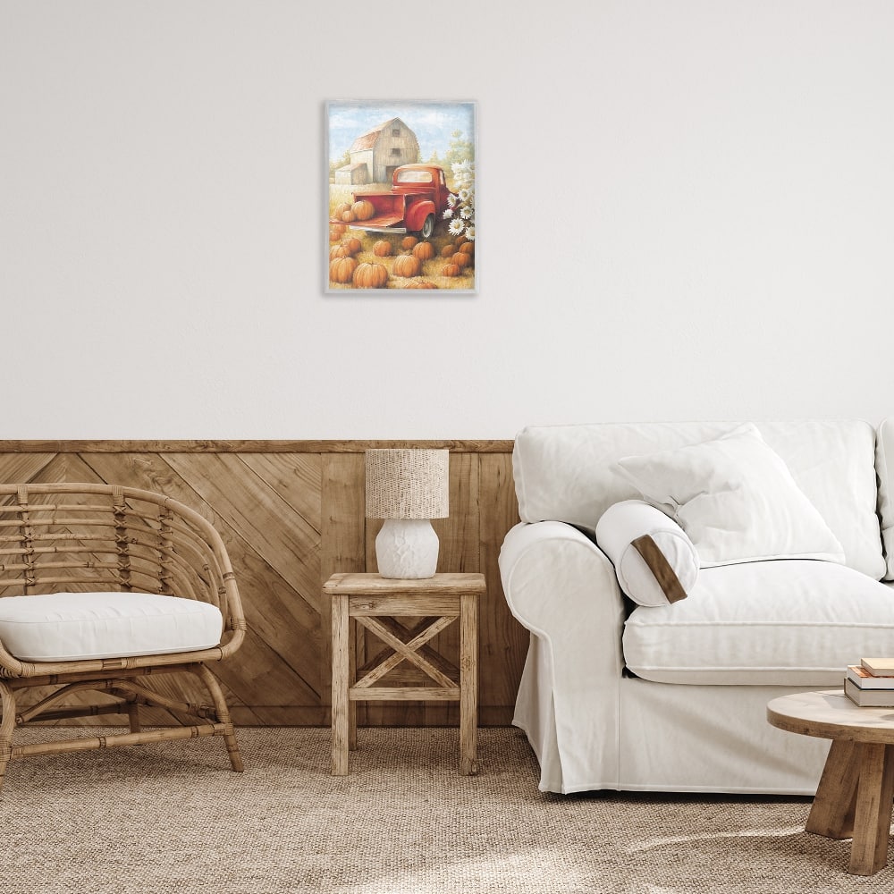 Stupell Industries Pumpkin Harvest Drop Off Framed Giclee Art