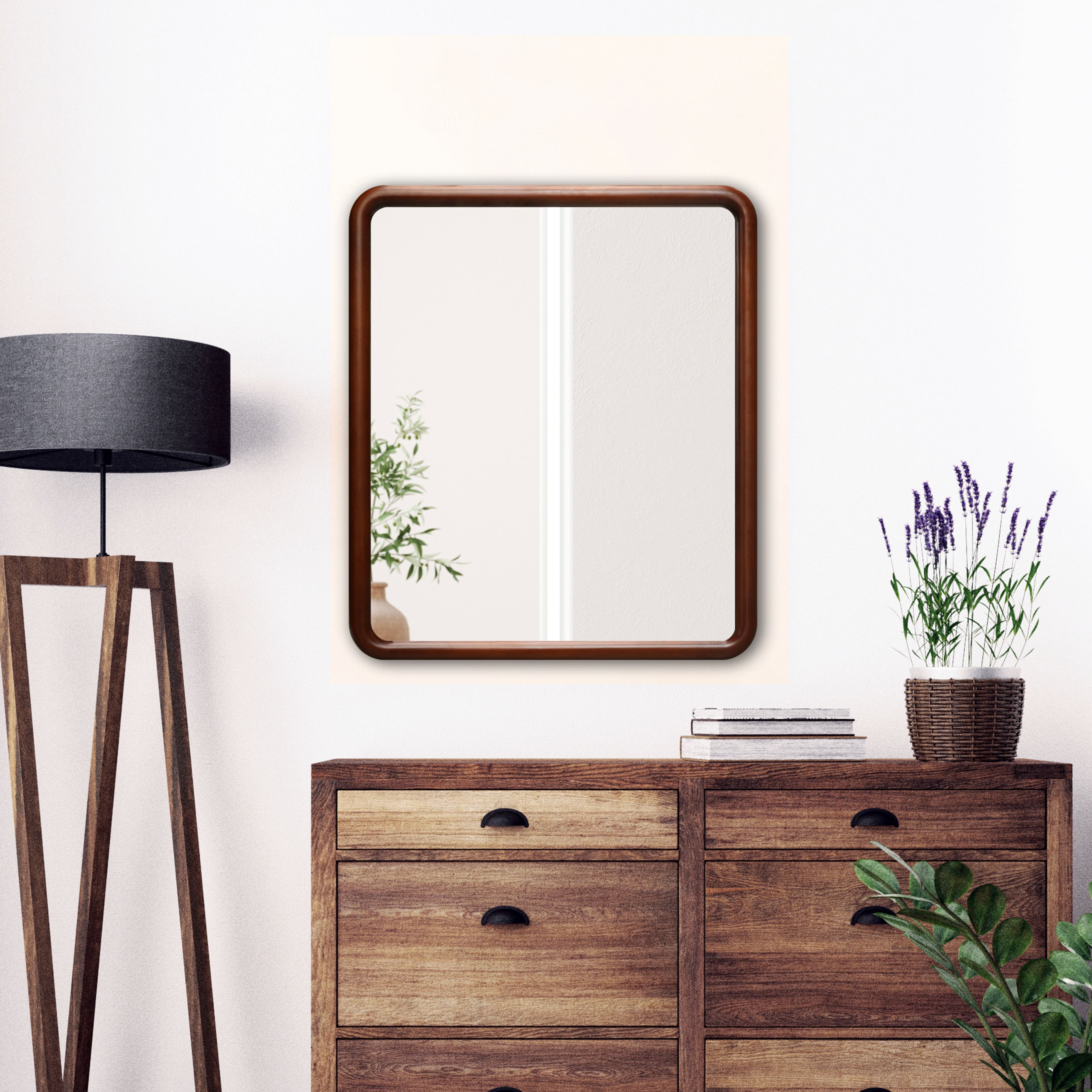 18" x 21" Rounded Corner Wood Decorative Mirror by Ashland®