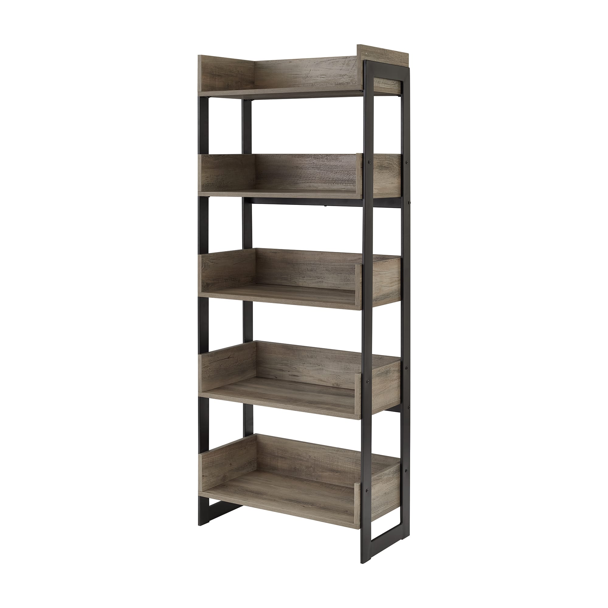 Walker Edison 64" Graywash 5-Shelf Bookshelf