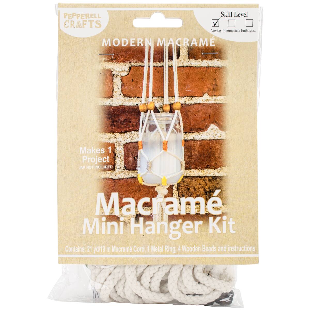Pepperell Modern Macramé Hanging Jar Kit