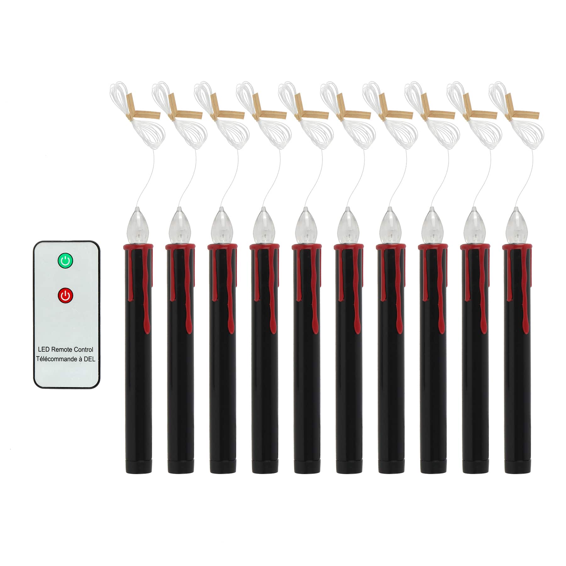 10ct. Warm White Hanging Bleeding Candles with Remote by Ashland&#xAE;