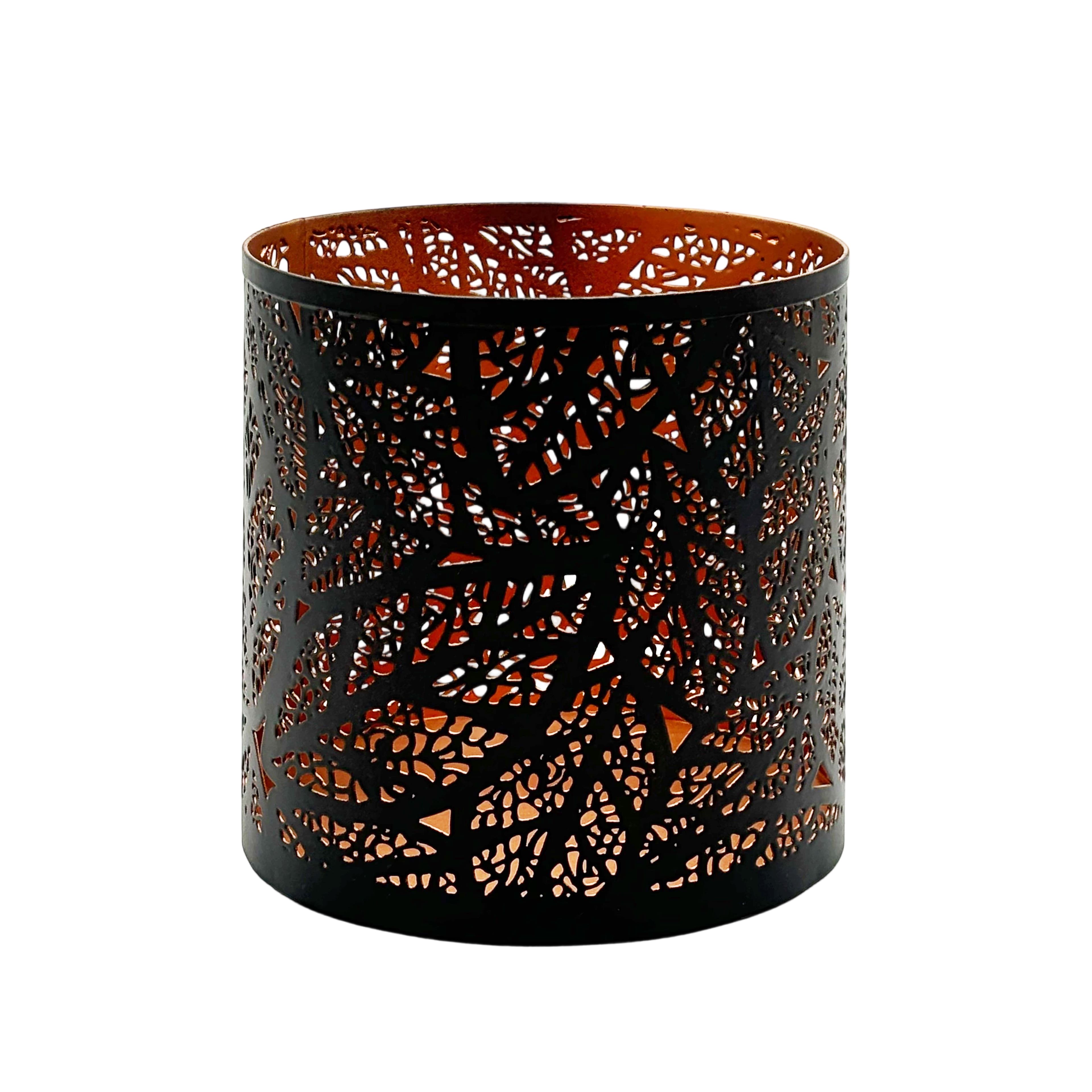 4" Black Leaf Metal Candle Holder by Ashland®