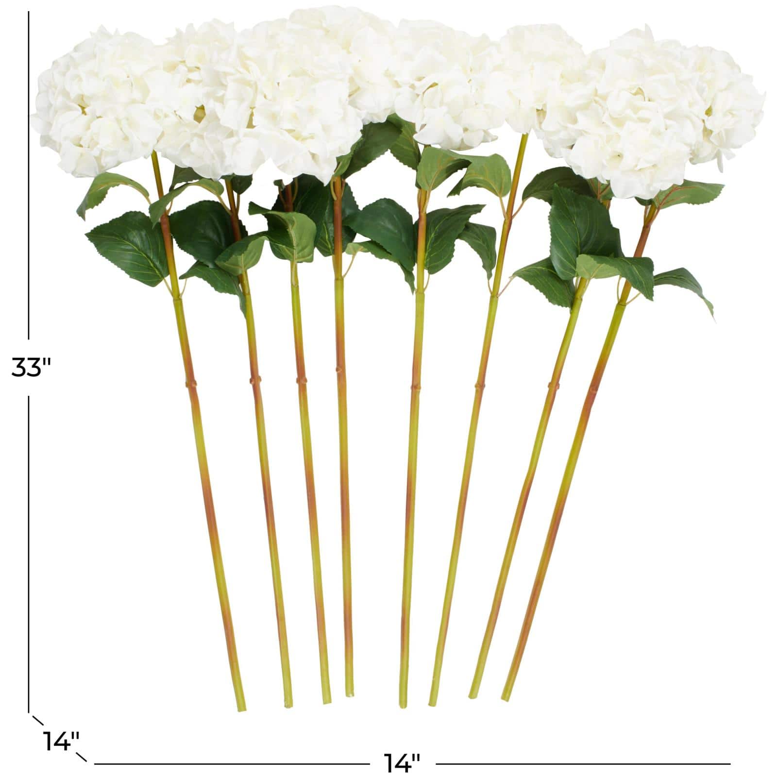 33" White Hydrangea Artificial Flower Stem, 8ct.