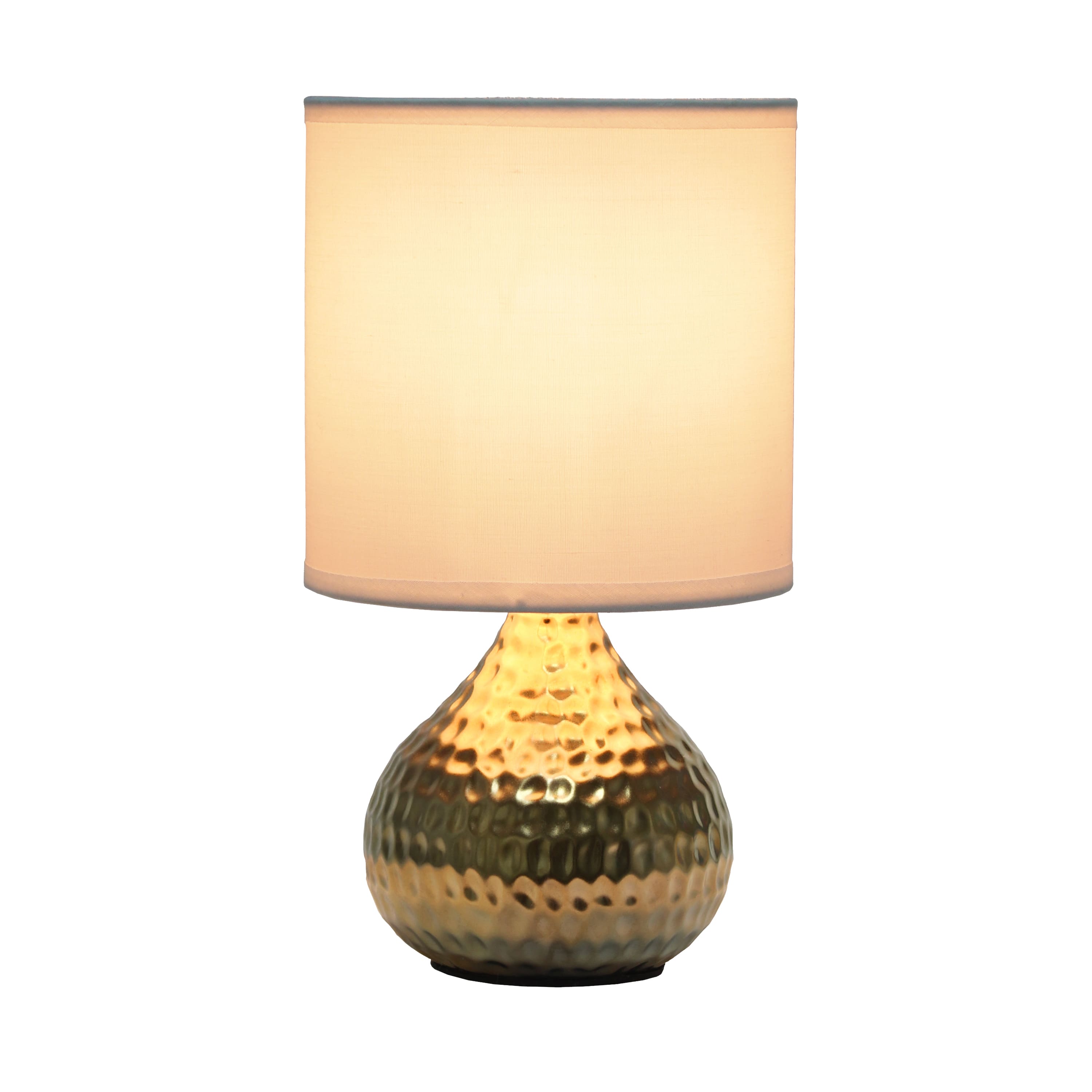 Simple Designs Hammered Gold Table Lamp