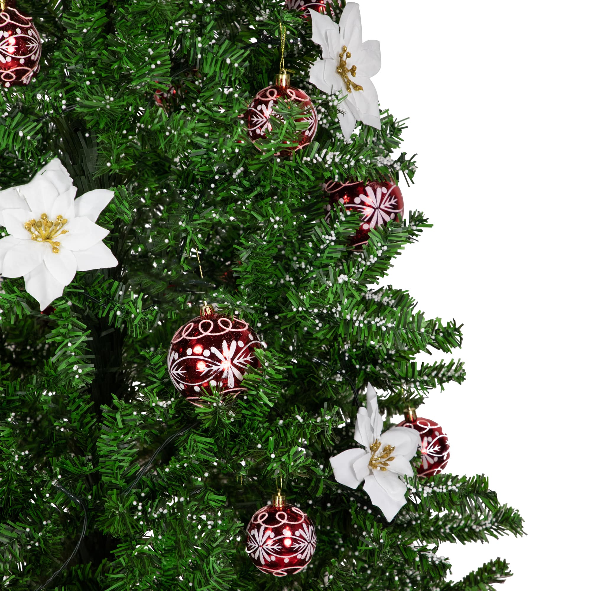 6ft. Pre-Lit Green Musical Snowing Artificial Christmas Tree, White LED Lights