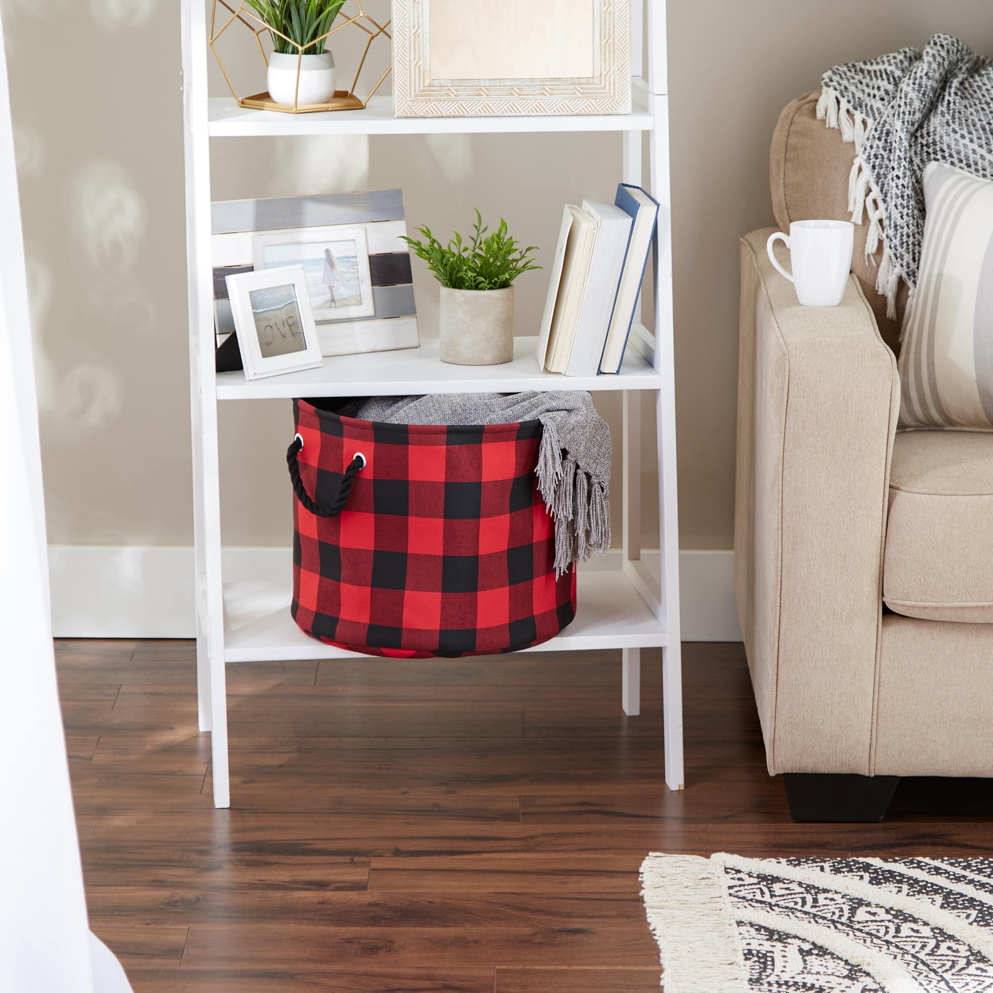 DII® Medium Buffalo Check Round Storage Bin