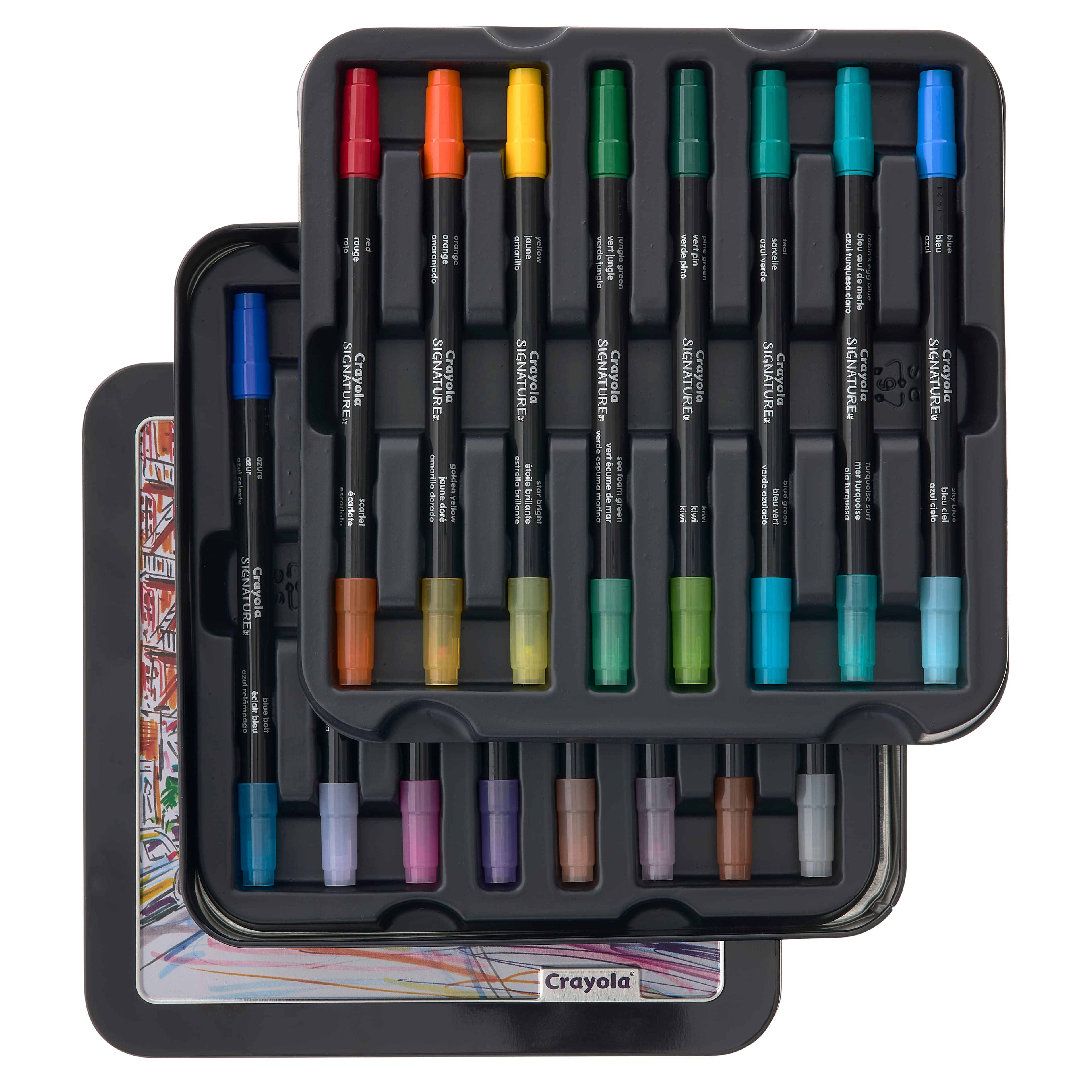 6 Packs: 16 ct. (96 total) Crayola&#xAE; Signature&#x2122; Brush &#x26; Detail Dual-Tip Markers