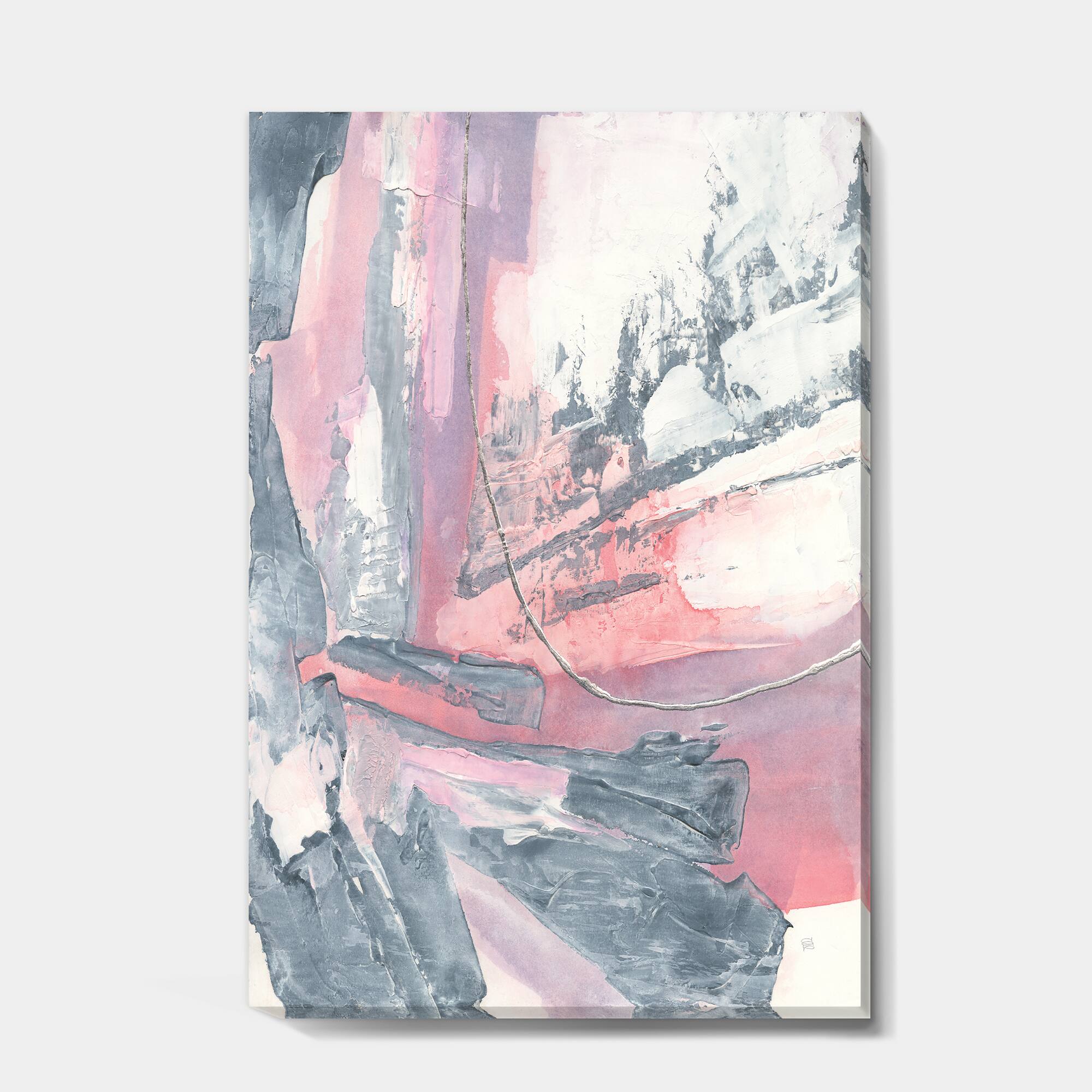 Designart - Durty Shabby Pink Blush I - Shabby Chic Canvas Artwork